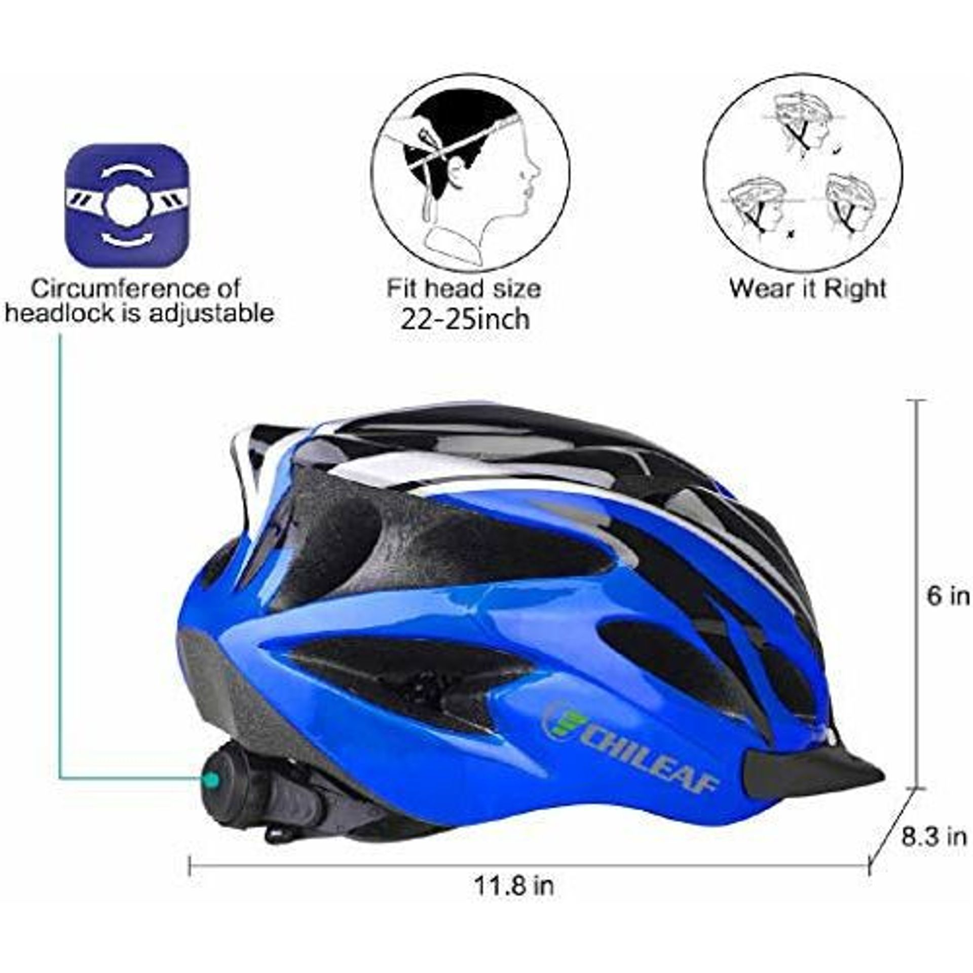 Chileaf Adult Bike Helmet 56-64Cm With Visor, Sports Face Scarf, 18 Vents