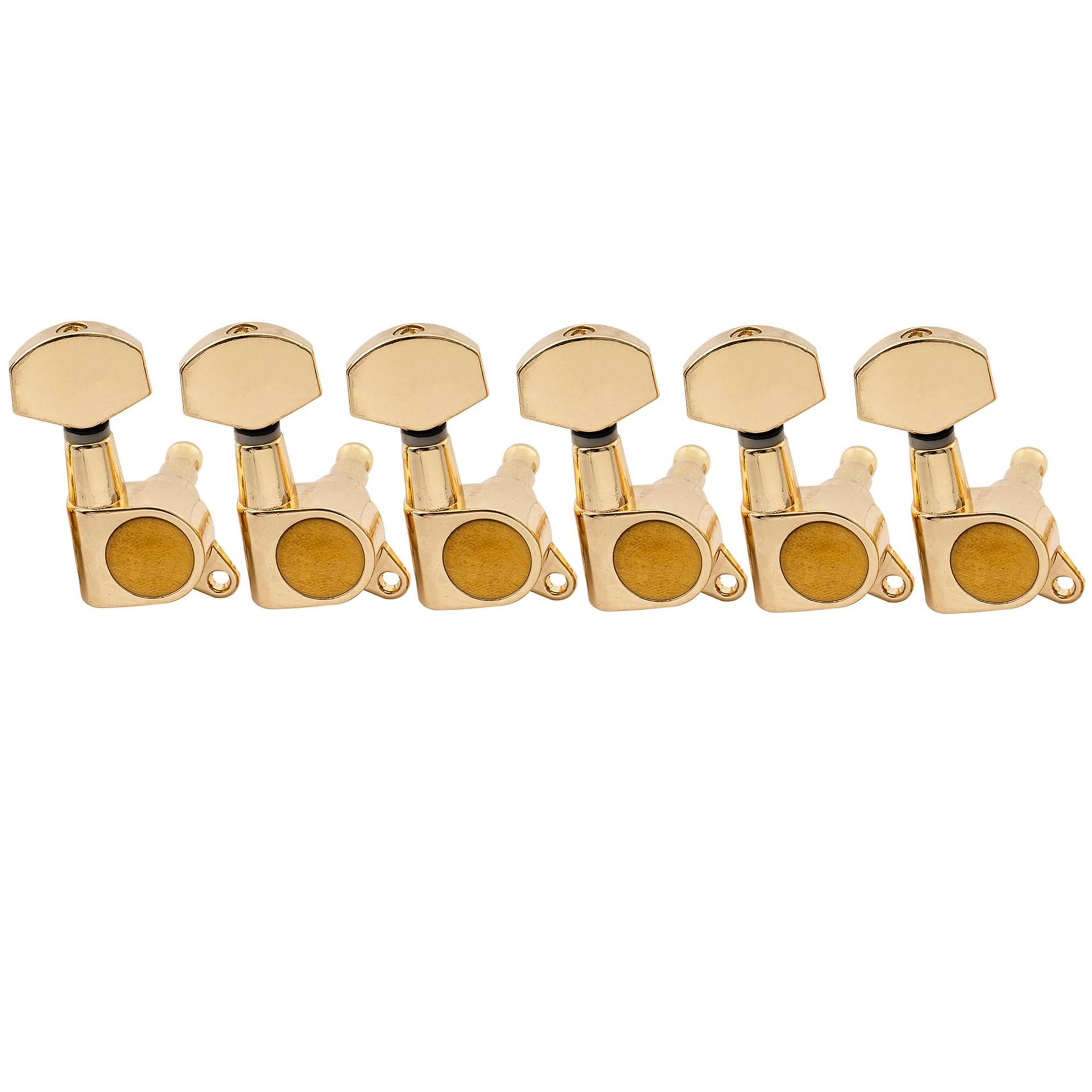 6 Inline Guitar Tuners Tuning Pegs Set for Strat & Tele Electric Guitar - Gold MX1342GD-6