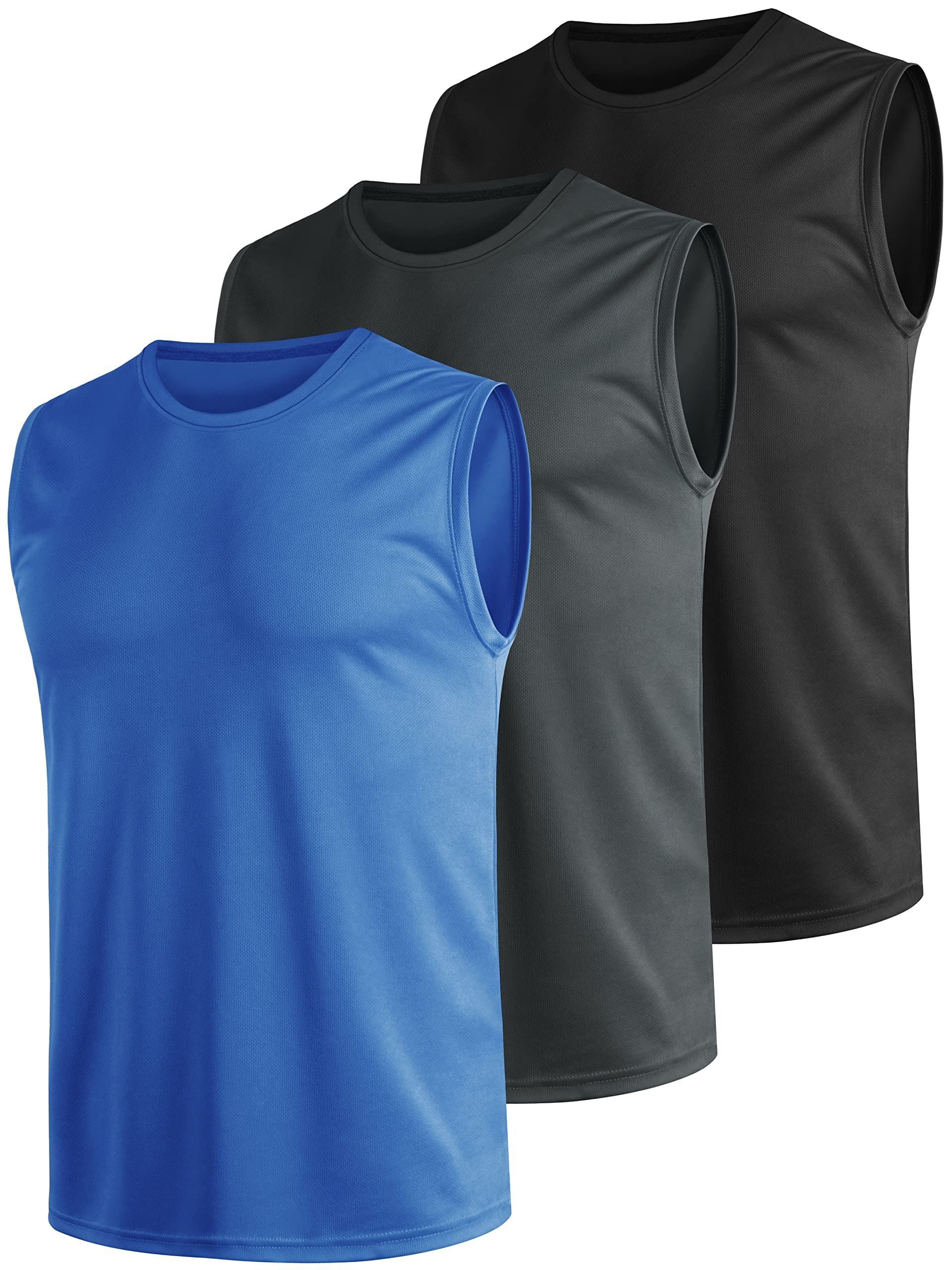 Men's Gym Tank Tops 3-Pack – Quick Dry, Breathable Sleeveless Vests for Running & Fitness – Multicolour, 4XL