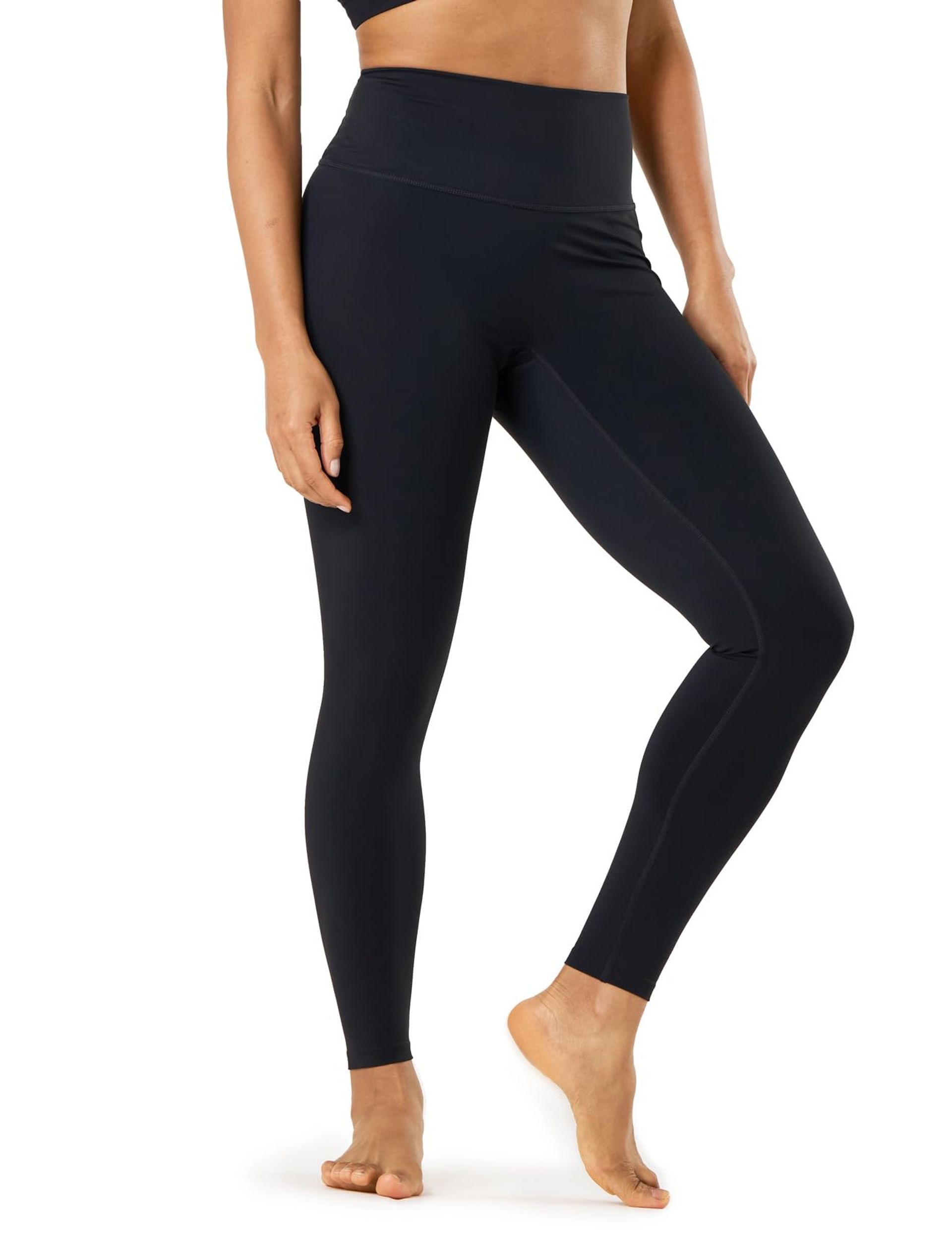 Women's High Waist Yoga Leggings with Tummy Control - Breathable Activewear for Sports & Fitness - Black, Medium