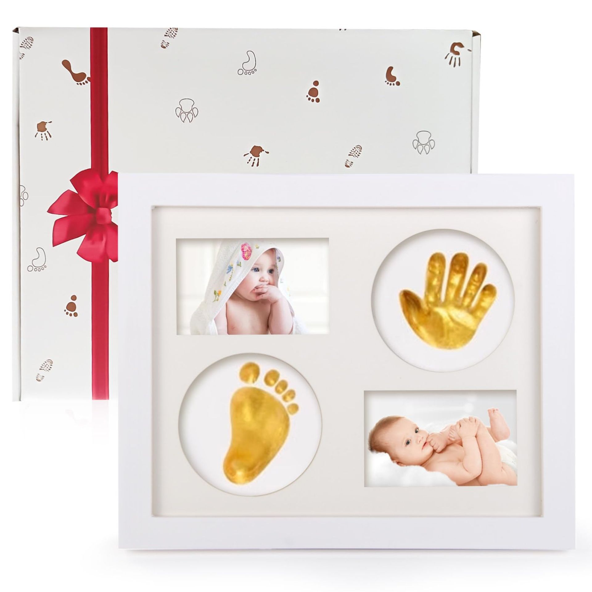 Baby Hand and Footprint Frame Kit - Keepsake for Newborns, Nursery Decor & Baby Shower Gift