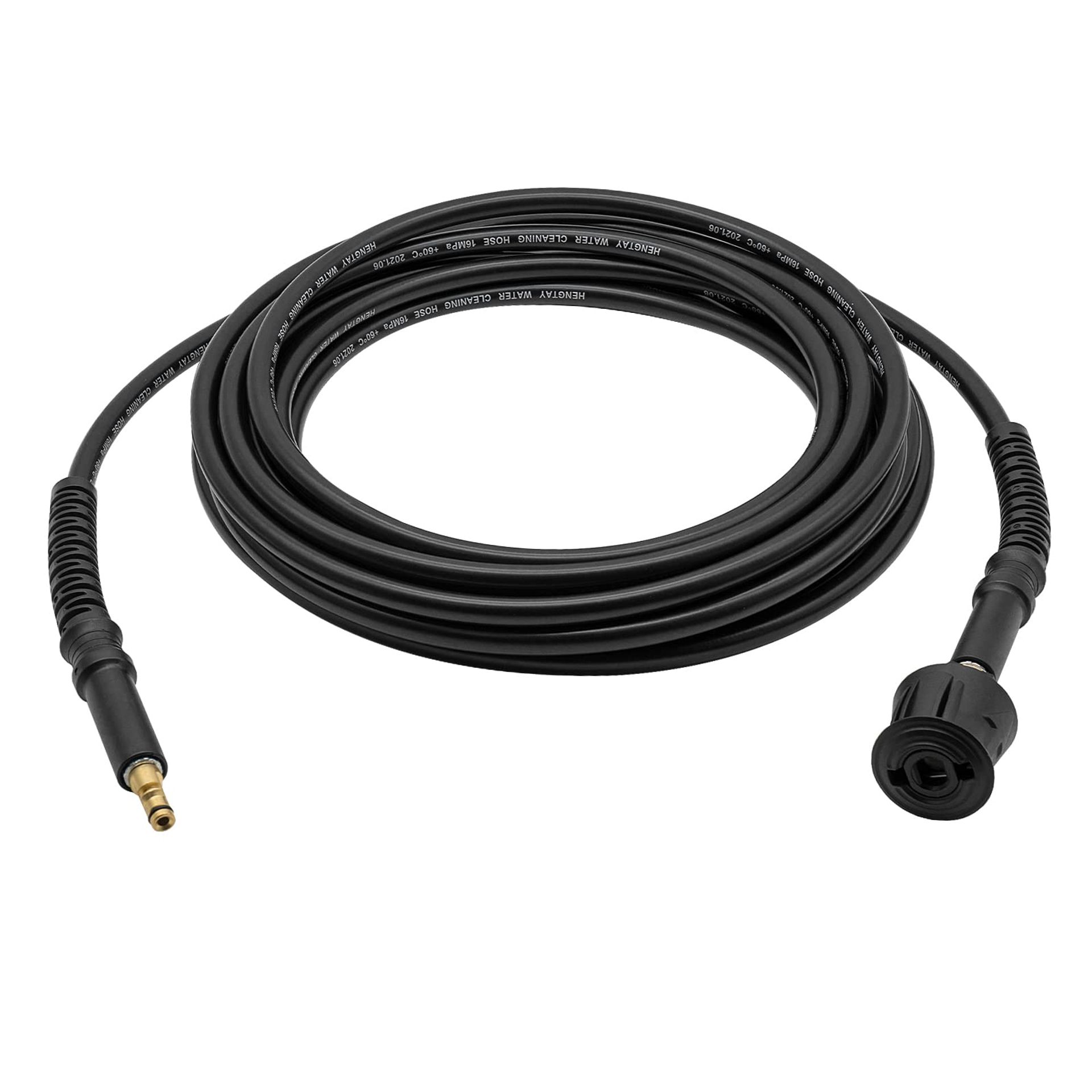 High Pressure Washer Extension Hose Set Flexible Jetter Tube Cleaner Pipe with Nozzle for Karcher K2–K7 - Black 10M