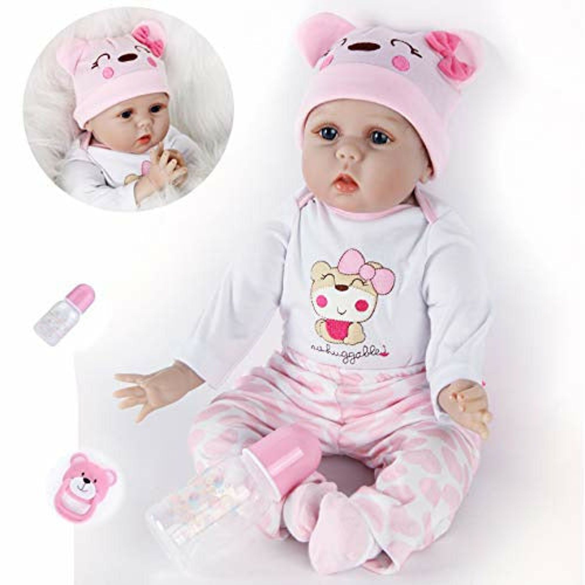 22 Inch Lifelike Reborn Doll Girl with Soft Silicone Vinyl & Cotton Body – Realistic Handmade Sleeping Baby Gift