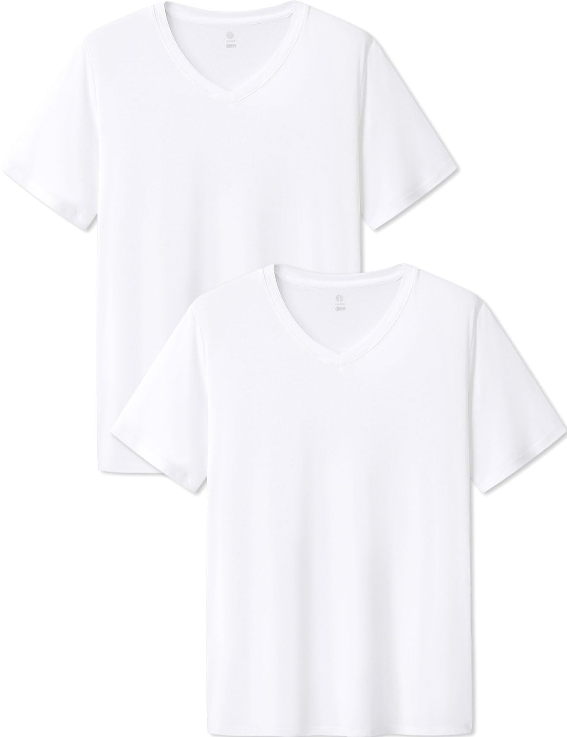 Men's Undershirts 2 Pack Premium Stretch Modal Super Soft Slim Fit V-Neck - White M