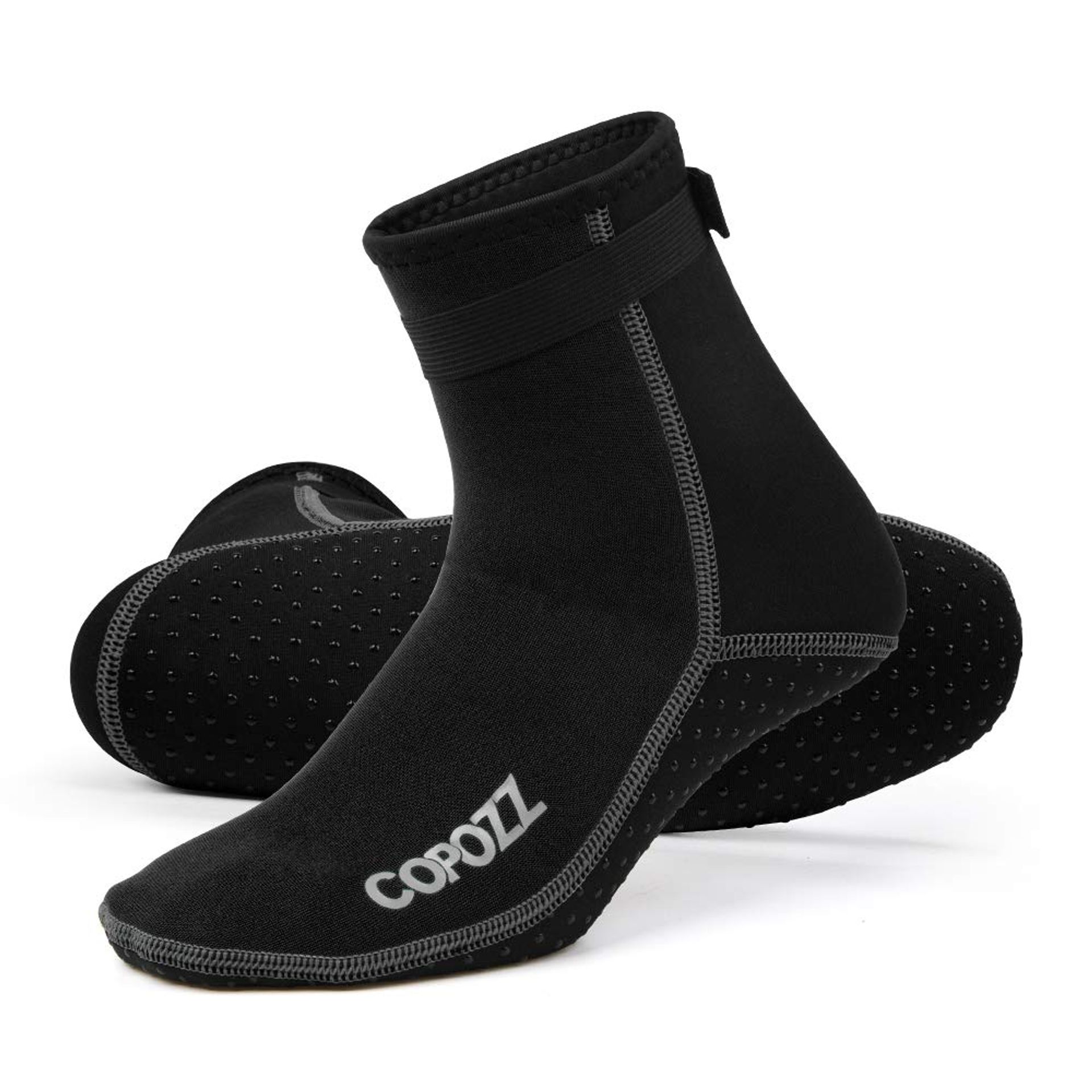 Neoprene Diving Socks 3mm Anti-Slip Beach & Water Sports Footwear for Snorkelling, Surfing & Kayaking - Black L