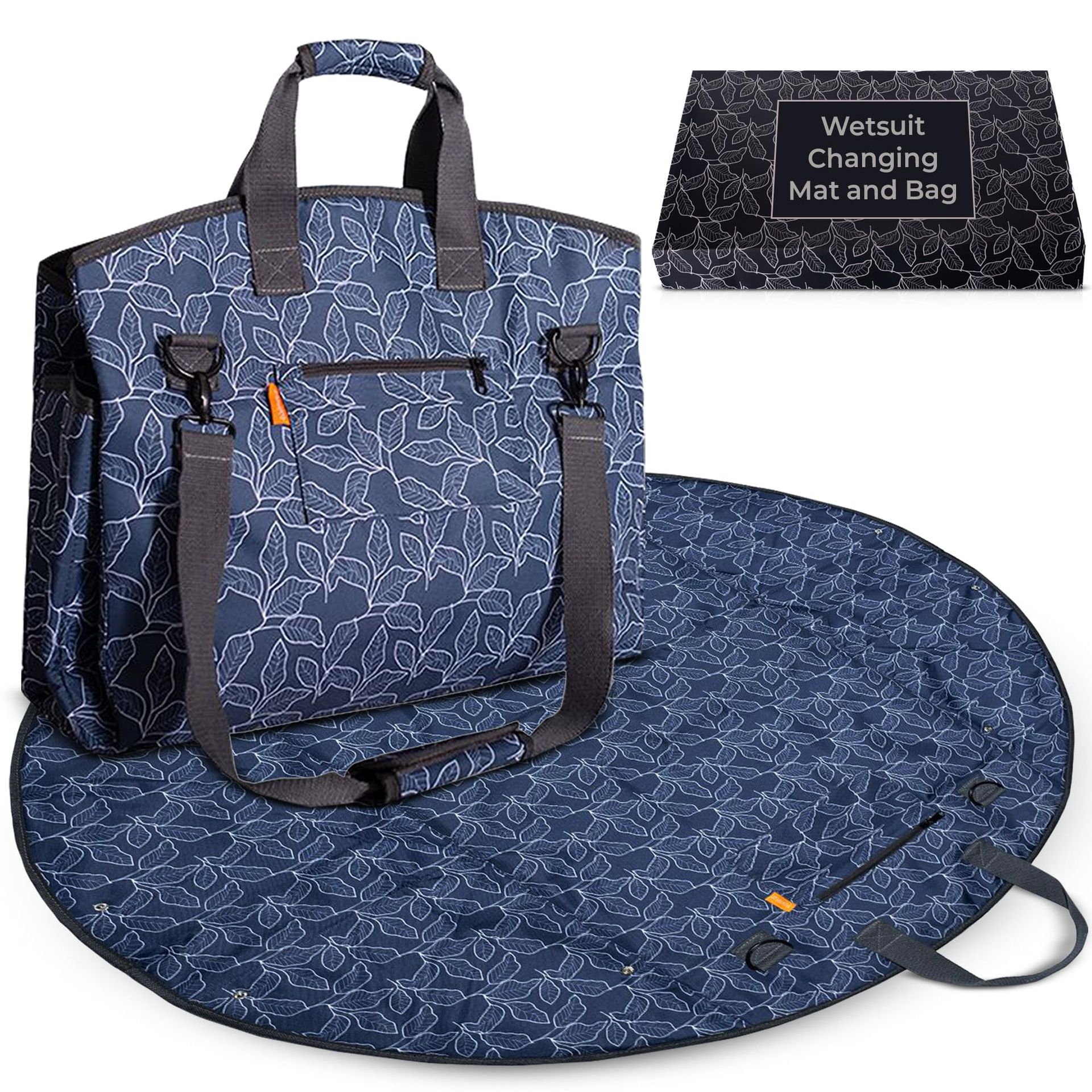 Surfing Wetsuit Changing Mat Bag Waterproof Foldable Portable Dry Bag with Shoulder Strap for Water Sports and Outdoor Use - Blue 47x43x13.5