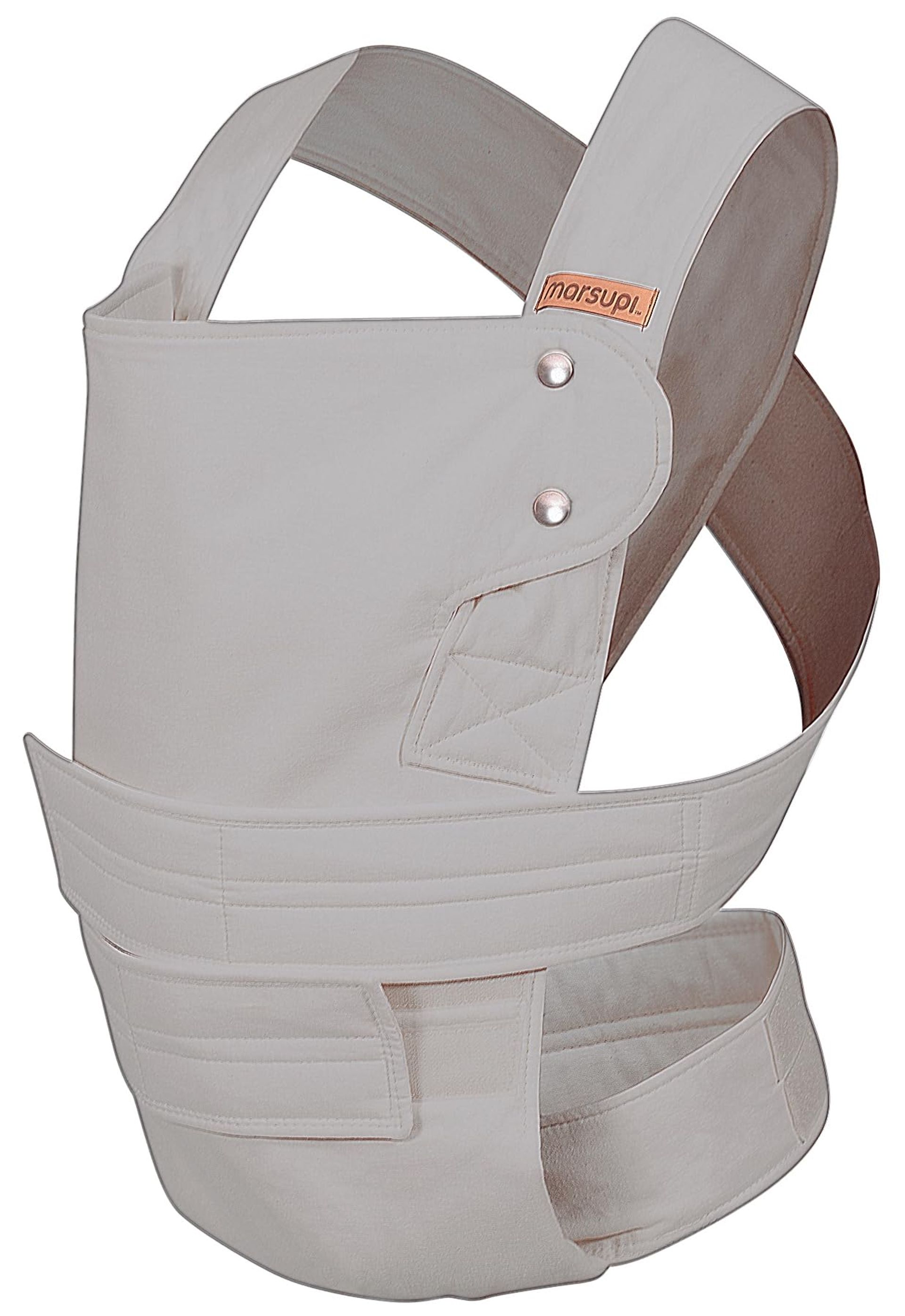 Baby Carrier Lightweight Breathable Linen Blend Easy Fastening for Newborns and Toddlers up to 15kg - Light Grey XL