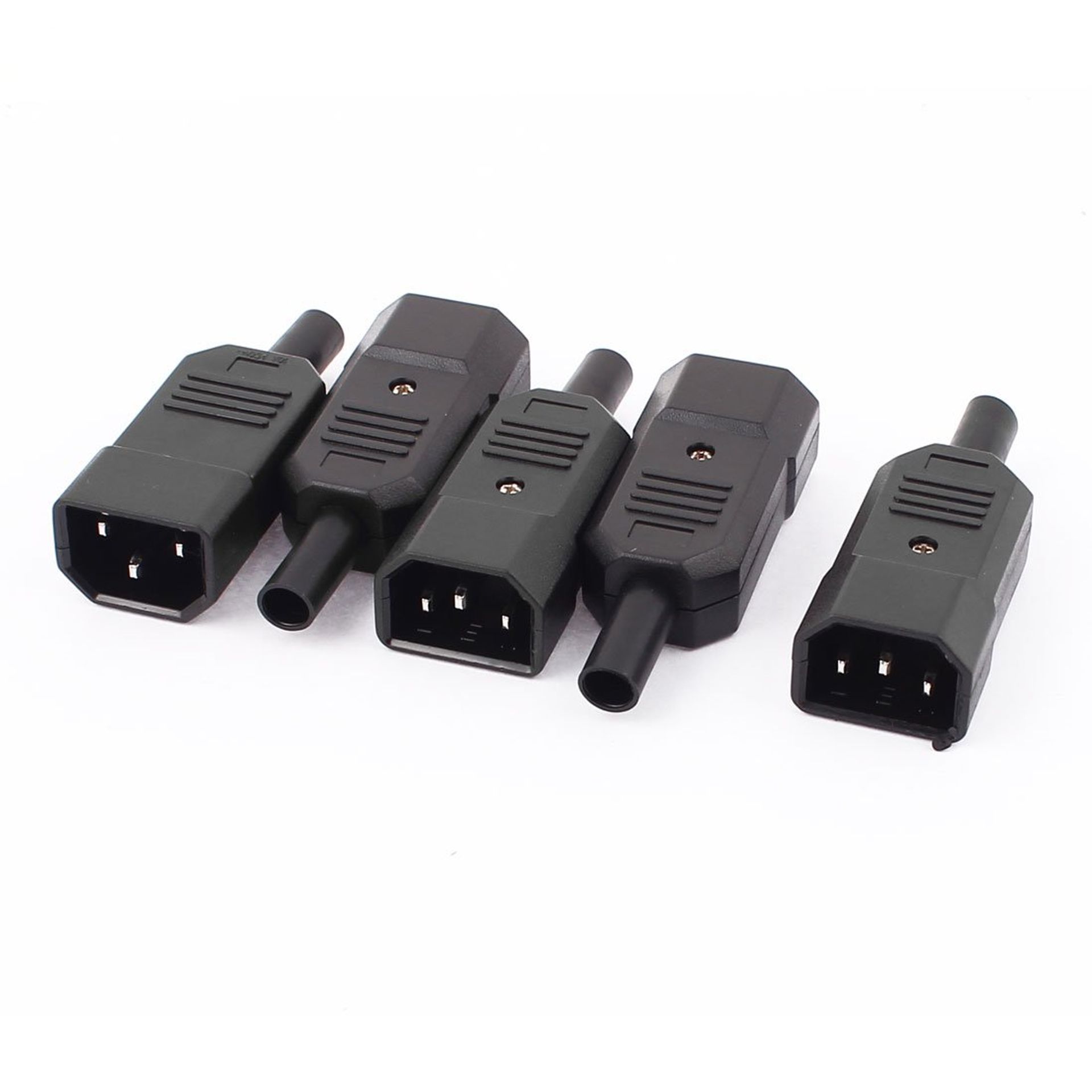 5 Pack IEC 320 C14 Rewirable Power Connectors, 250V 10A, Ideal for DIY Projects