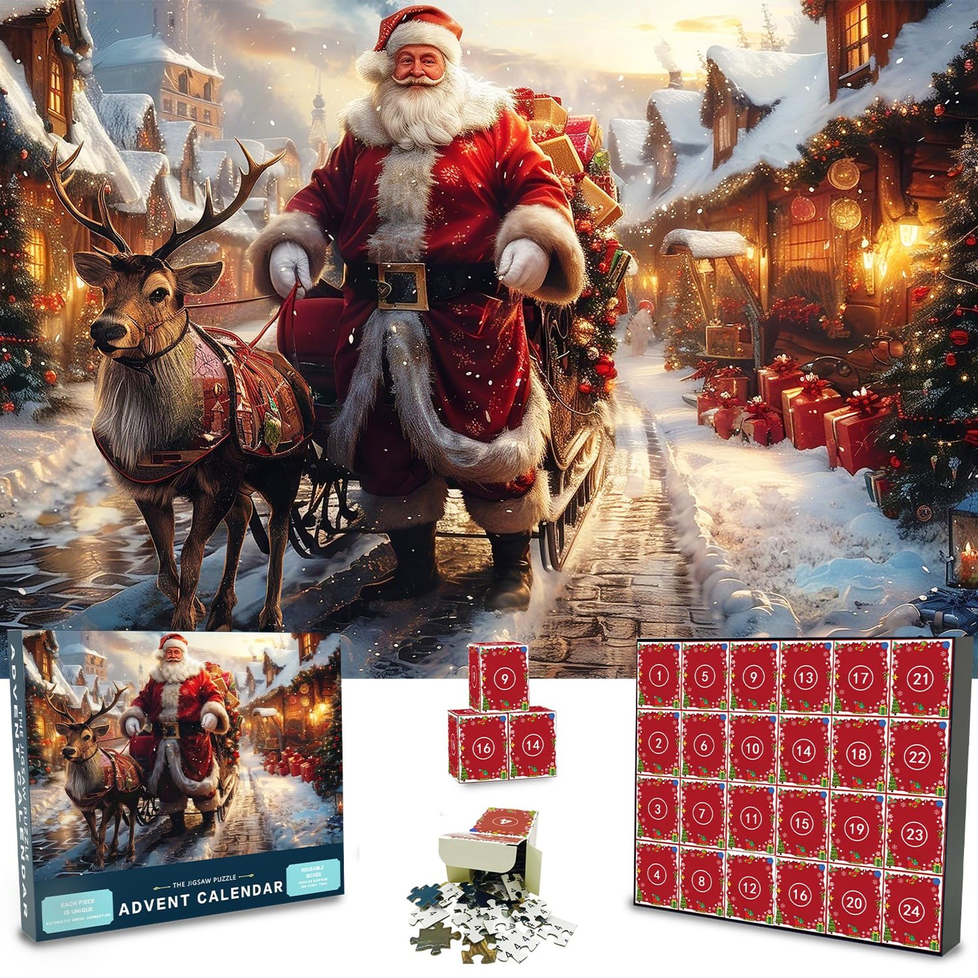 2024 Advent Calendar Jigsaw Puzzle - 1008 Pieces Christmas Countdown for Kids & Adults