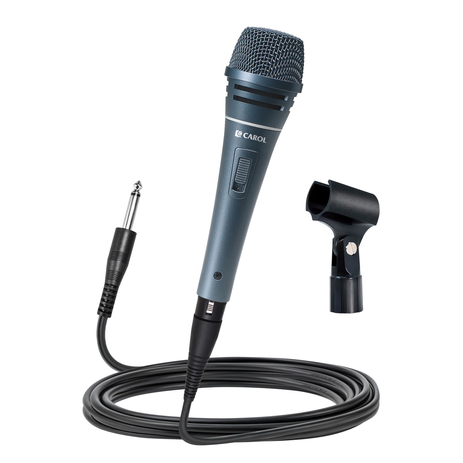 Dynamic Supercardioid Vocal Microphone XLR Wired Mic with Dual Shock Mount and 4.5m Cable - Grey Σ-plus 1
