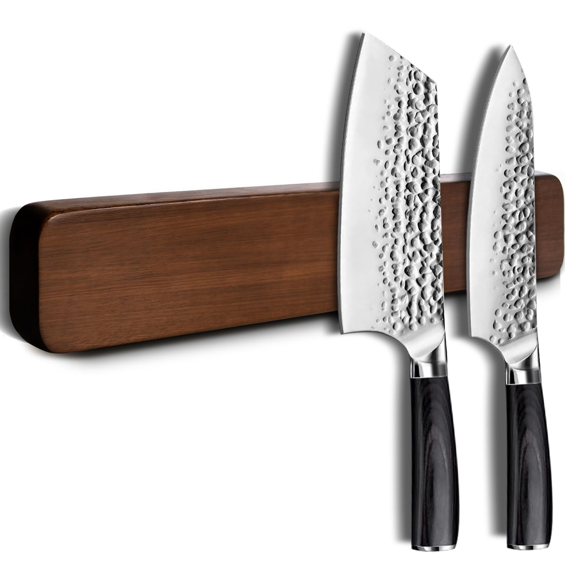 YICTION 40cm Acacia Wood Magnetic Knife Holder - Strong & Stylish Kitchen Tool Organizer