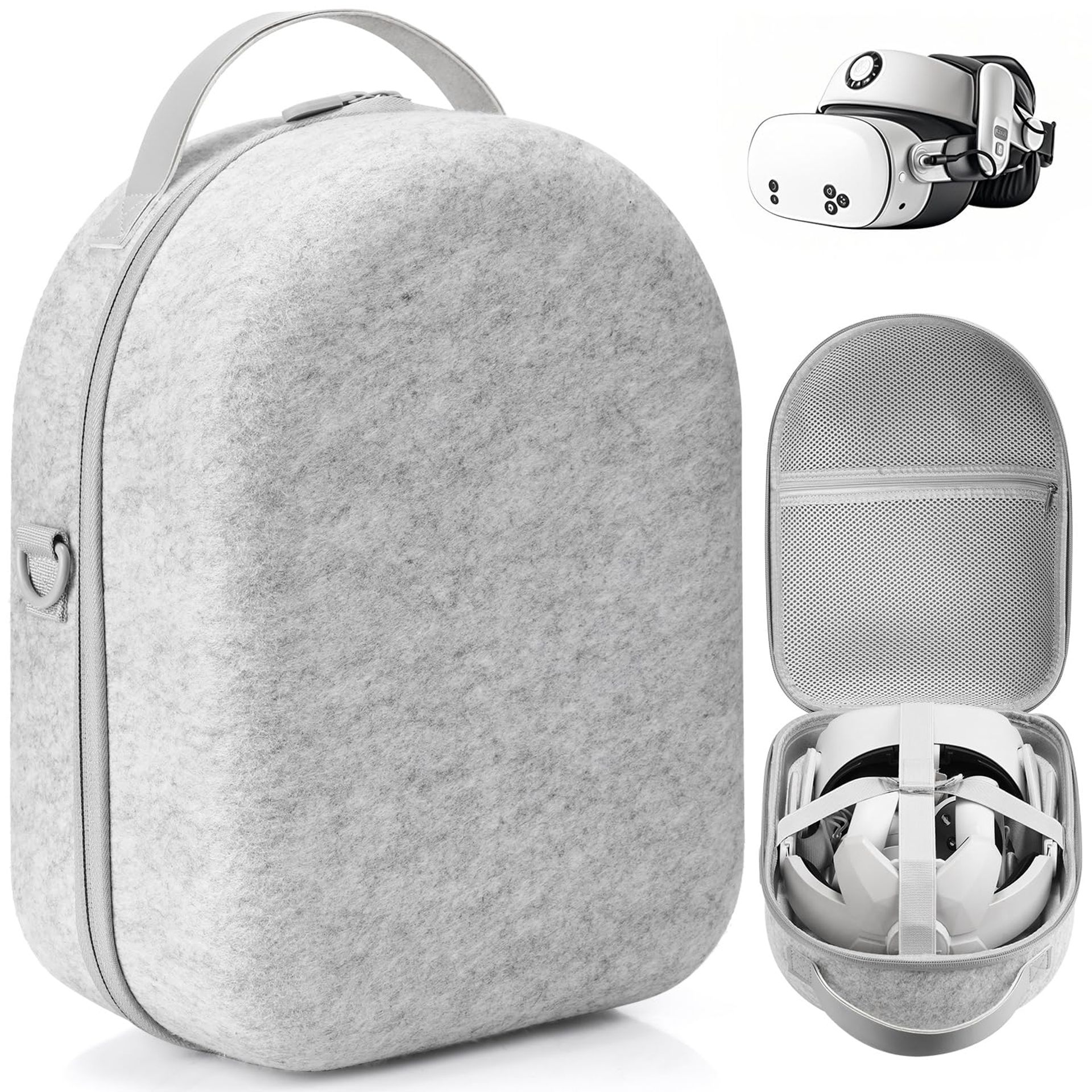 Large Hard Carrying Case for Meta Quest 3/3S VR Headset & Accessories - Grey