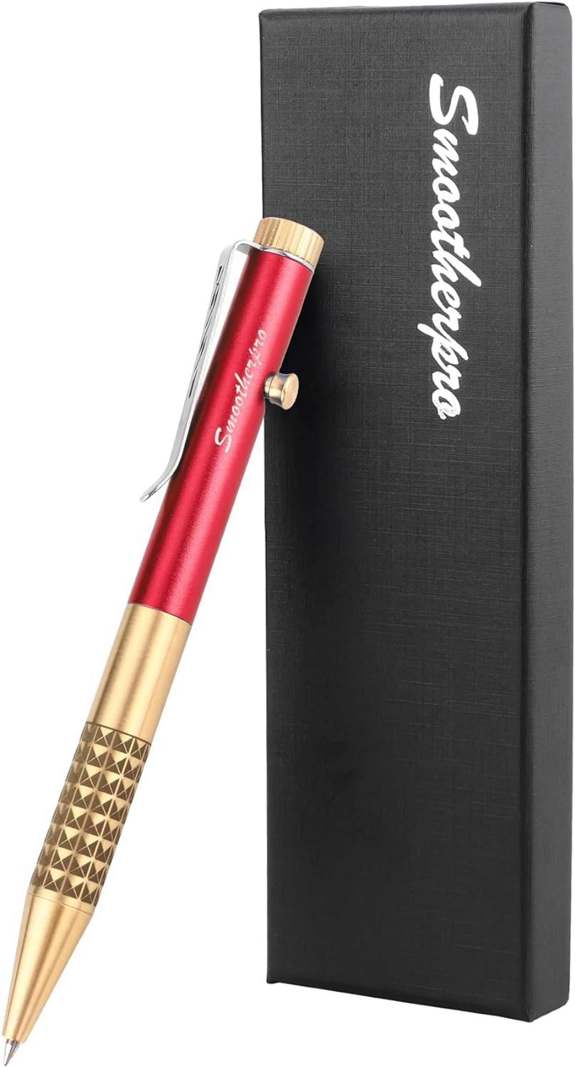 Premium Solid Brass Ballpoint Pen - Red, Compatible with Pentel Refill, Ideal for EDC & Office Use