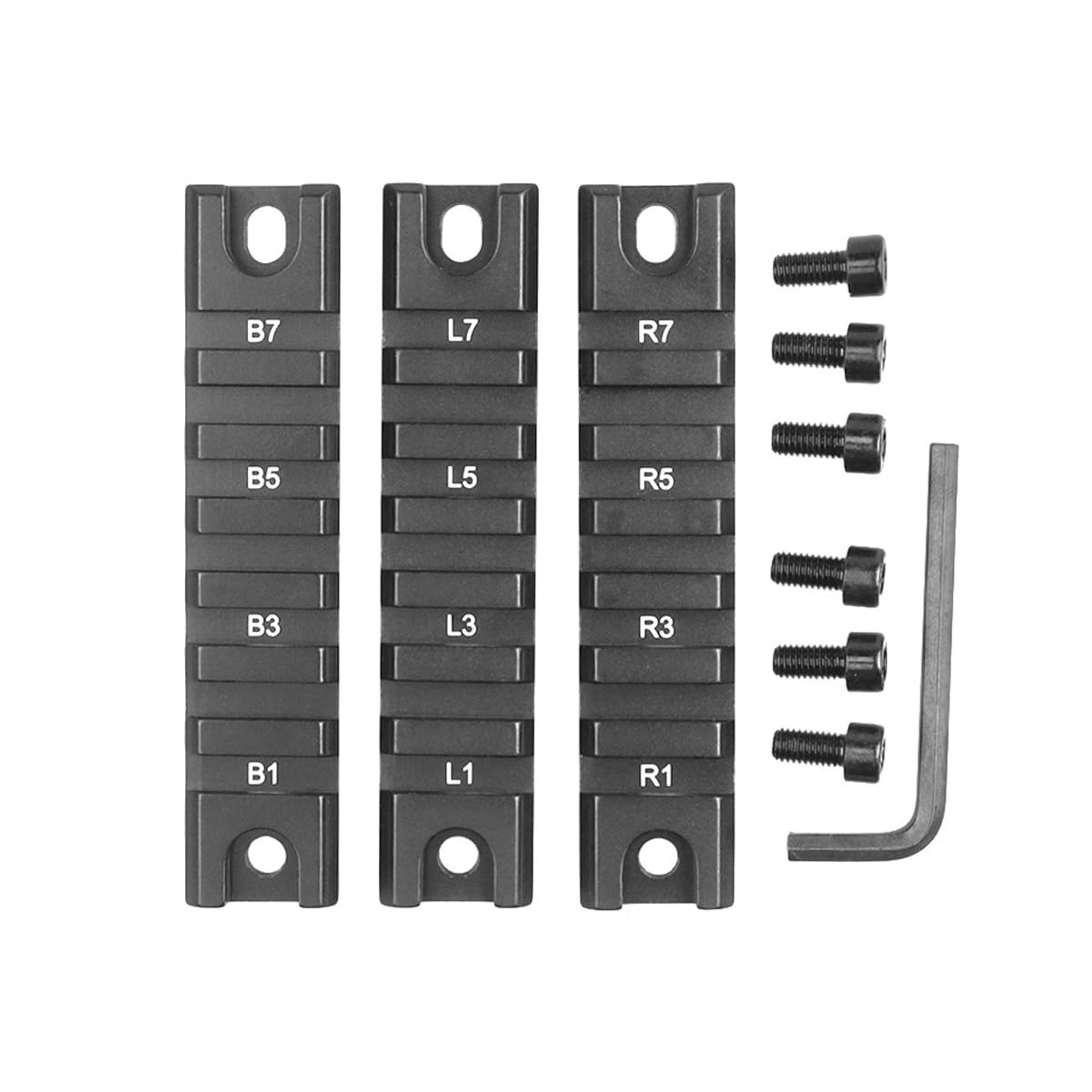 HOUSON 3pcs Aluminum Picatinny Rail, Picatinny Rail Weaver Adapter mounting Rail Weaver Rail Rail Mount Base Airsoft (7-Slot) G36-D3