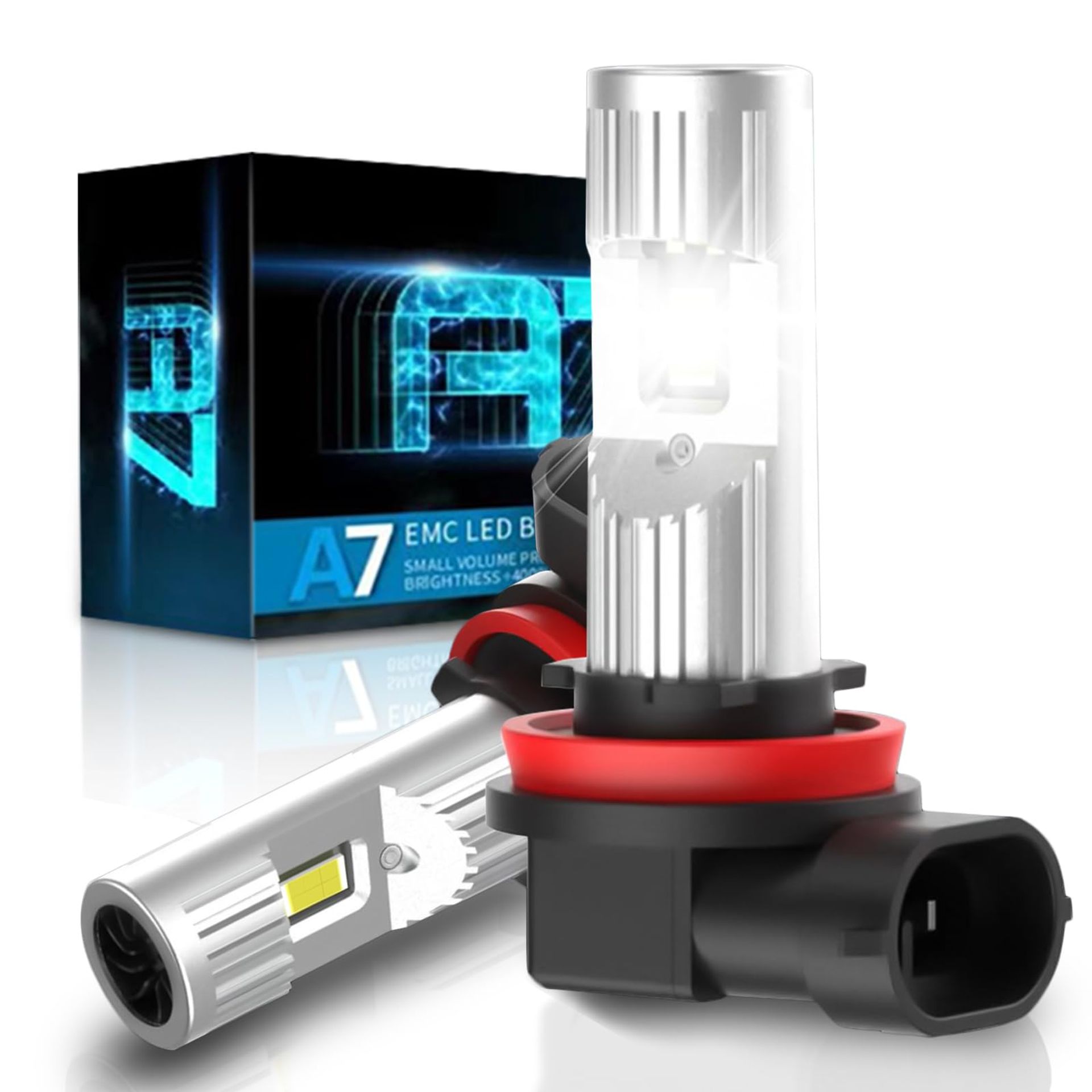 SPOLI H11 LED Headlight Bulb 6000K White 70W 25000LM Easy Plug & Play Installation, 2 Pack