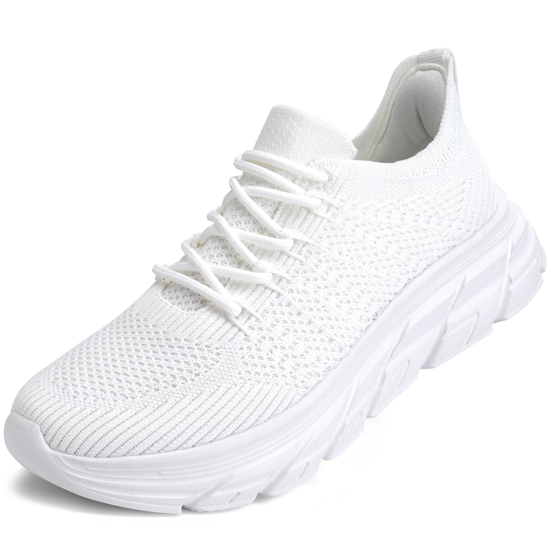 Women's Slip-On Trainers with Memory Foam Insole for Nordic Walking - White UK 5.5