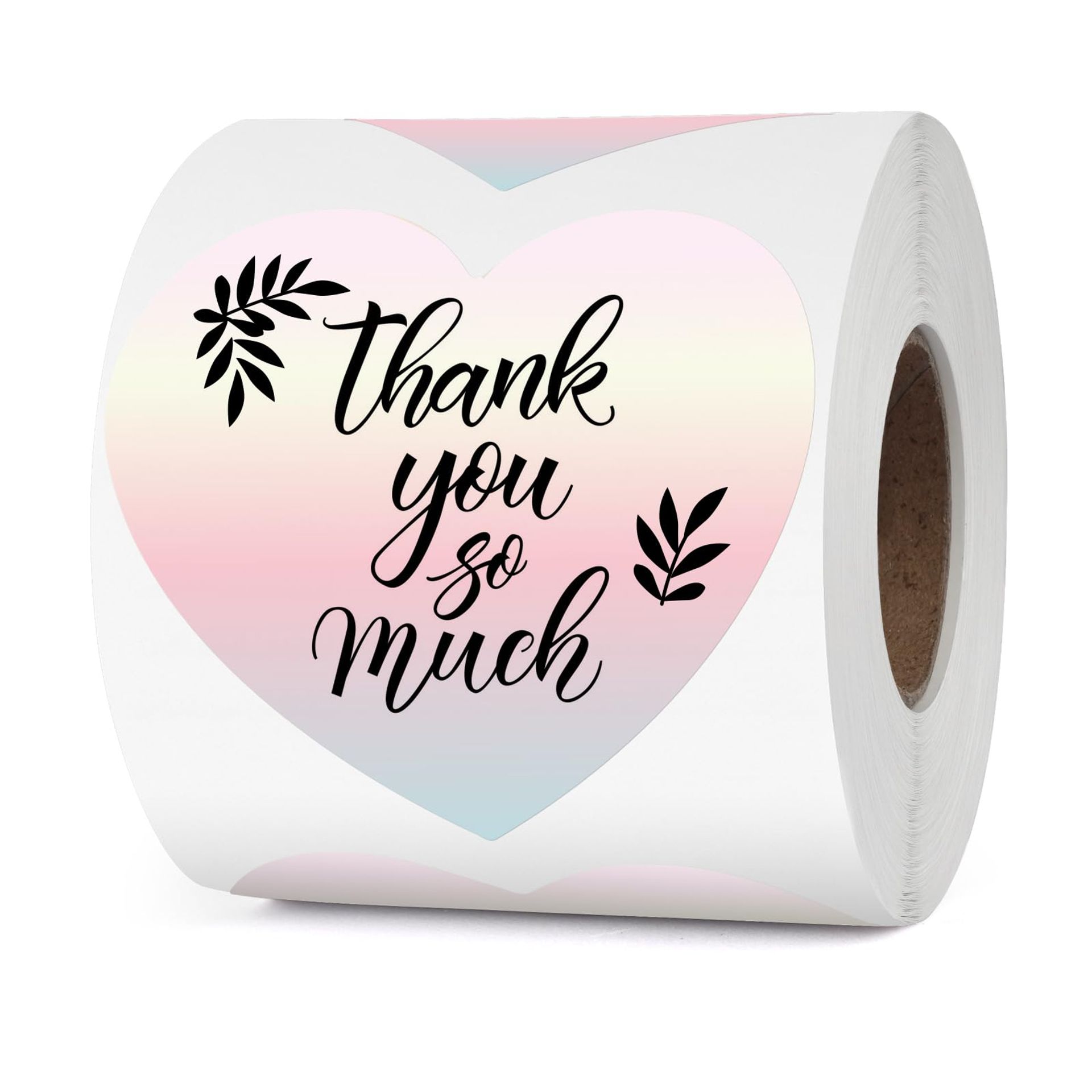 Red Gradient Thermal Heart Labels 76mm - Waterproof & Removable - Pack of 500