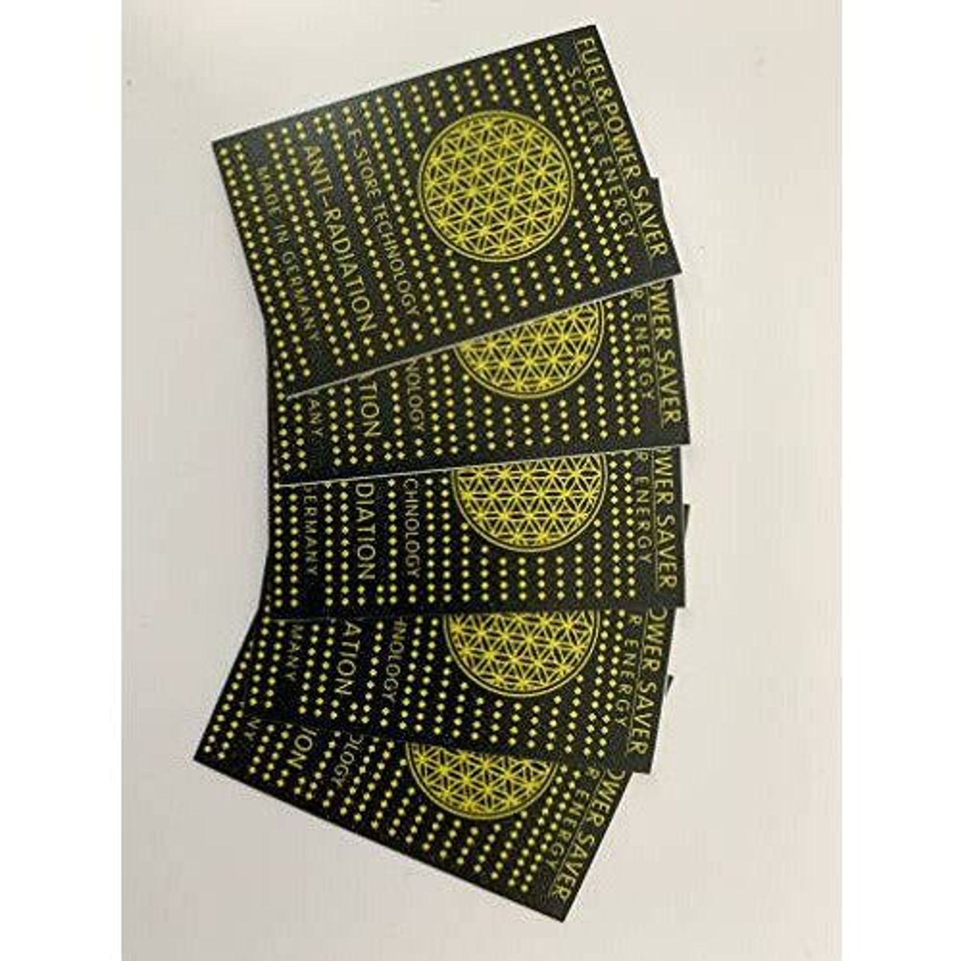 thumbnail image 2 of 12pc Radiation Protection Sticker Set – 5G Wi-Fi EF RF EMF Shield, Phone Tablet Laptop, Universal, Made In Japan, NWO Resistance Theme 2 of 5