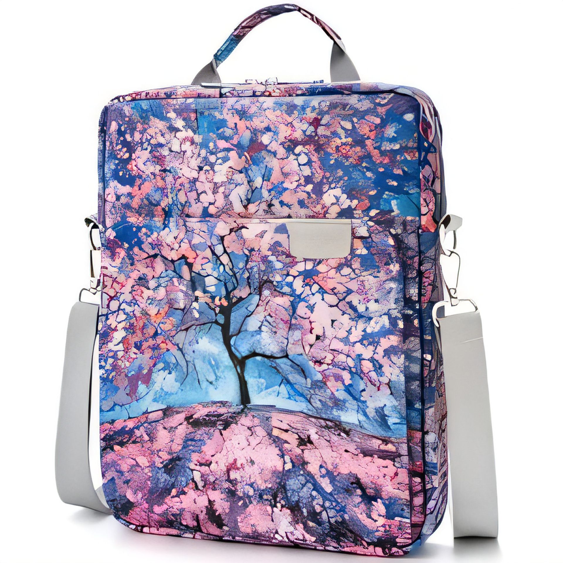 Tablet Sleeve Shoulder Bag with Handle & Detachable Strap Fits 11-Inch iPad Pro/Air & Samsung Galaxy Tabs - Multicolour Floral L