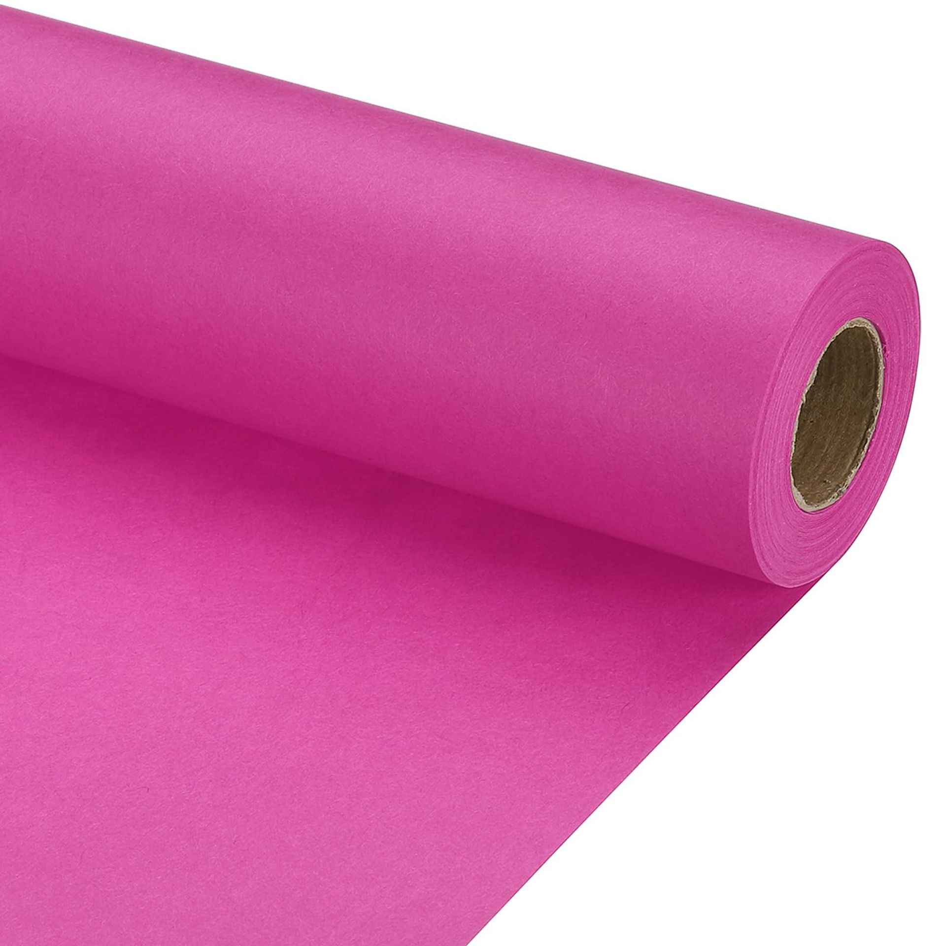 Kraft Wrapping Paper Roll 70 GSM for Gift Packing, Arts & Crafts - Rose Pink 20" x 450" (37')