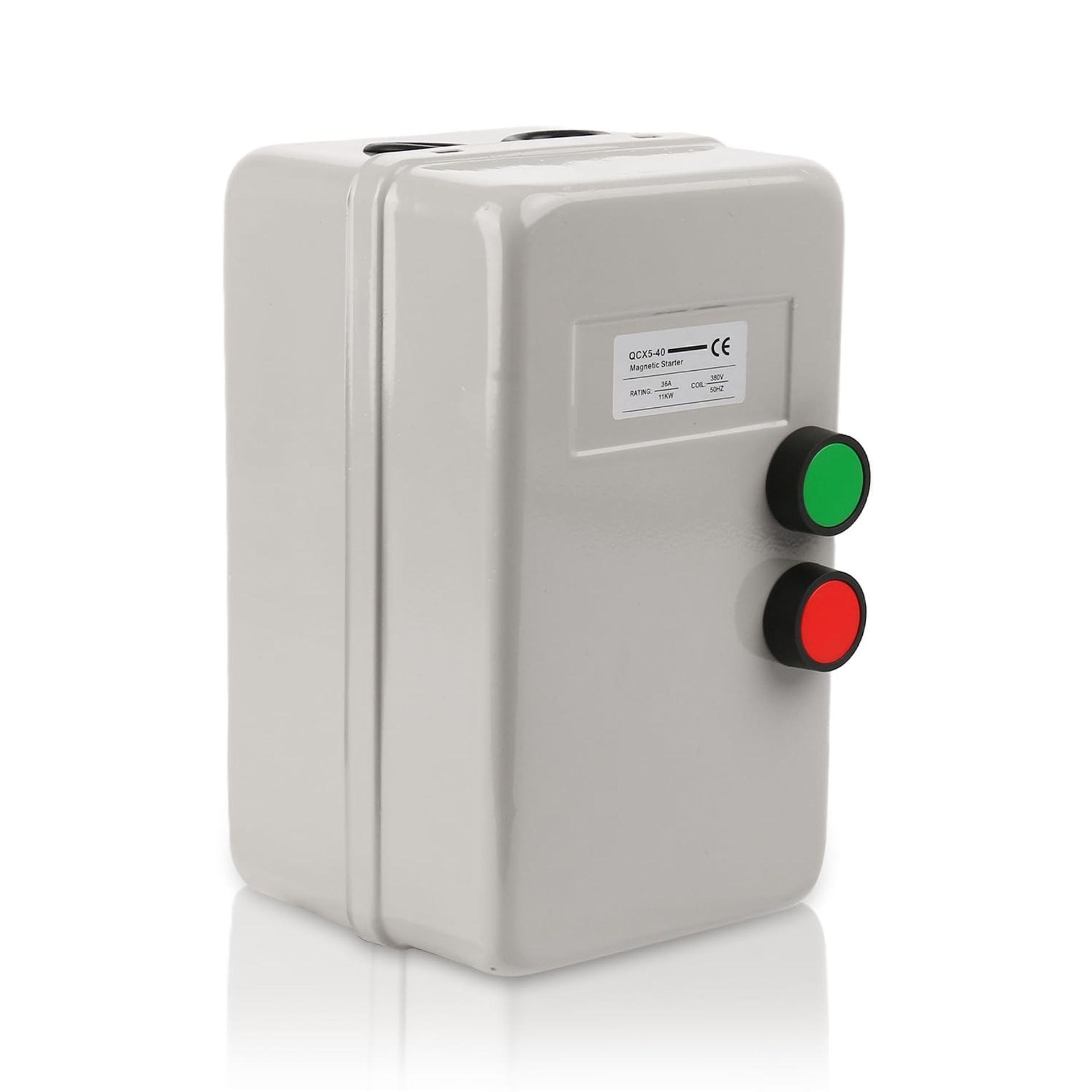 Magnetic Electric Motor Starter 3 Phase 380V 25-45A 11KW 15HP Button Switch Control - Silver