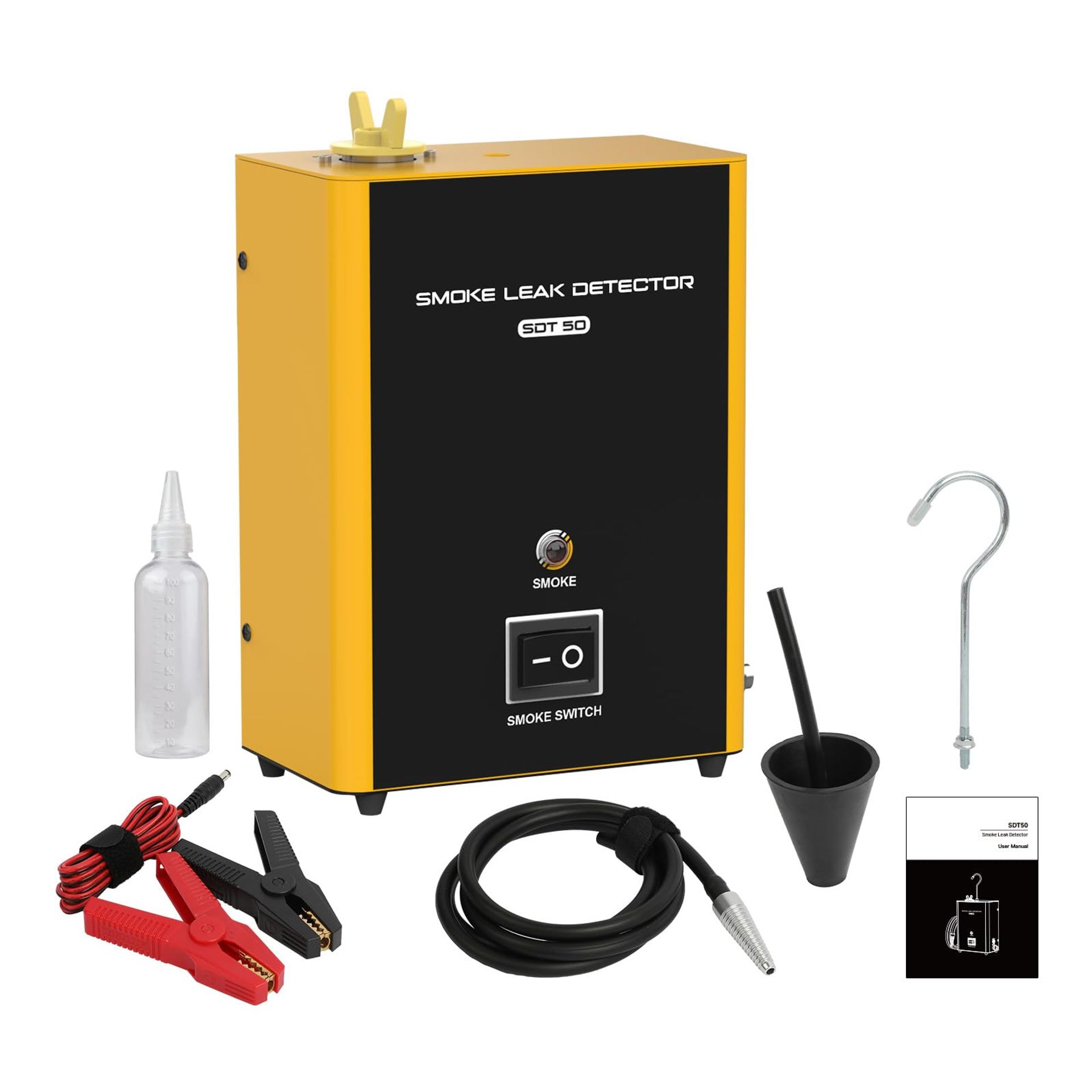 Car Smoke Leak Detector Automotive EVAP Diagnostic Tool Built-in Air Pump Fast Smoke Output for Vehicle System Testing - Silver SDT50