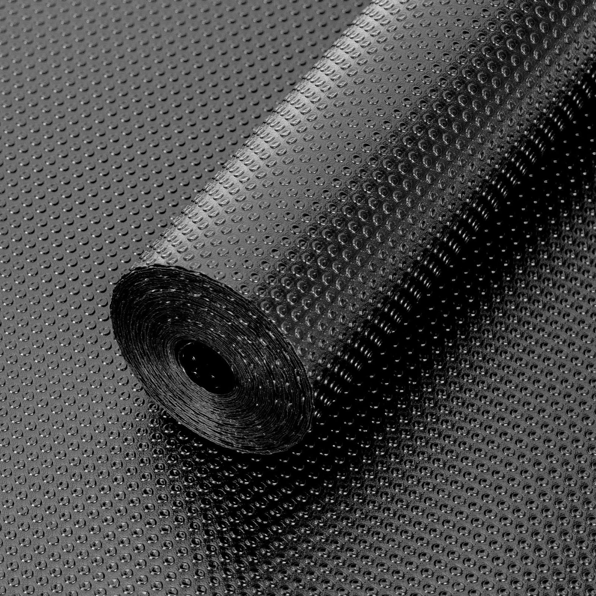 Non-Adhesive Drawer Liners Waterproof Anti-Slip BPA Free for Kitchen, Fridge, Cabinet and Shelves - Black 40cm×610cm