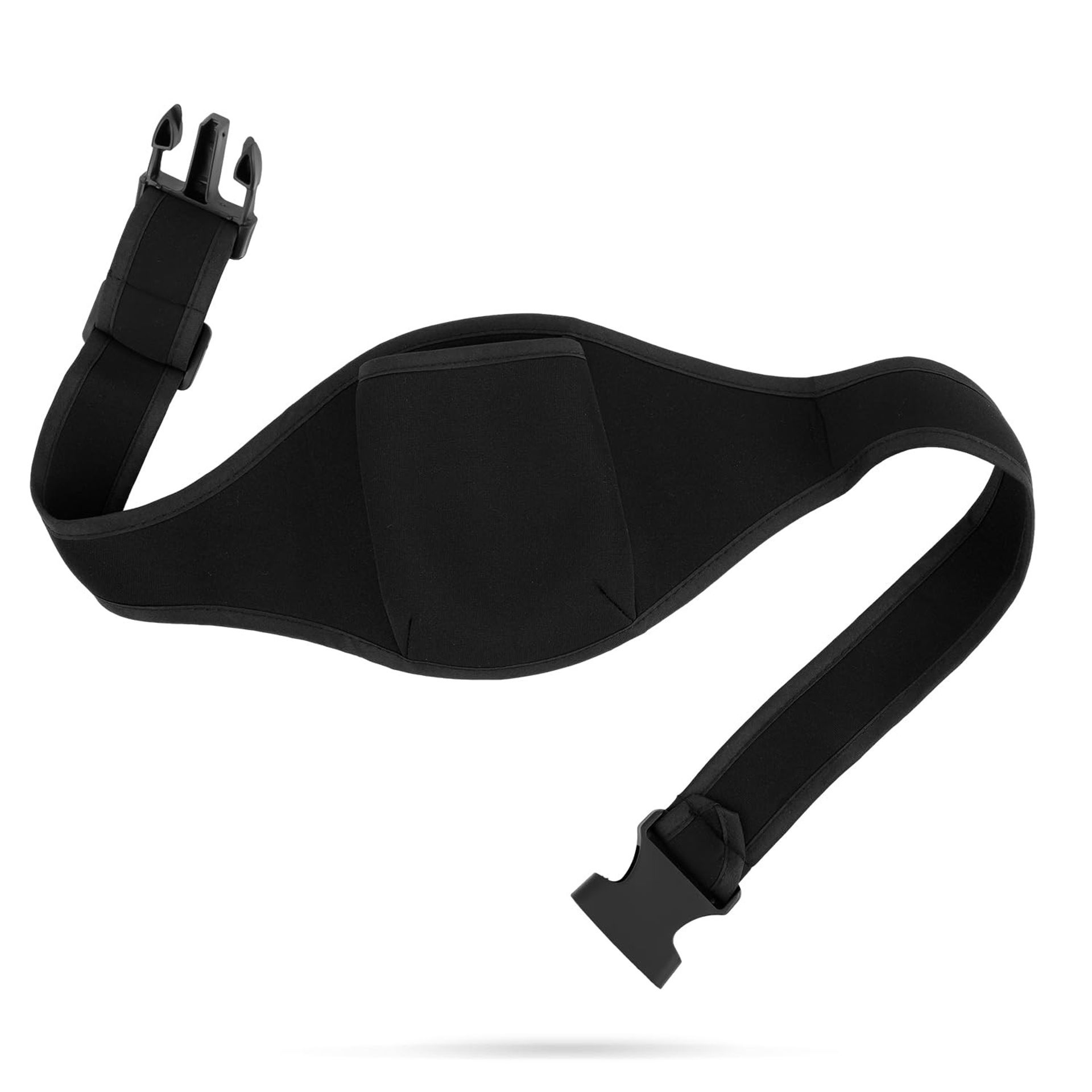 Microphone Belt Pack Adjustable Neoprene Waist Mic Holder with Sweat Absorbing Strap for Fitness Instructors and Performers - Black 2pcs