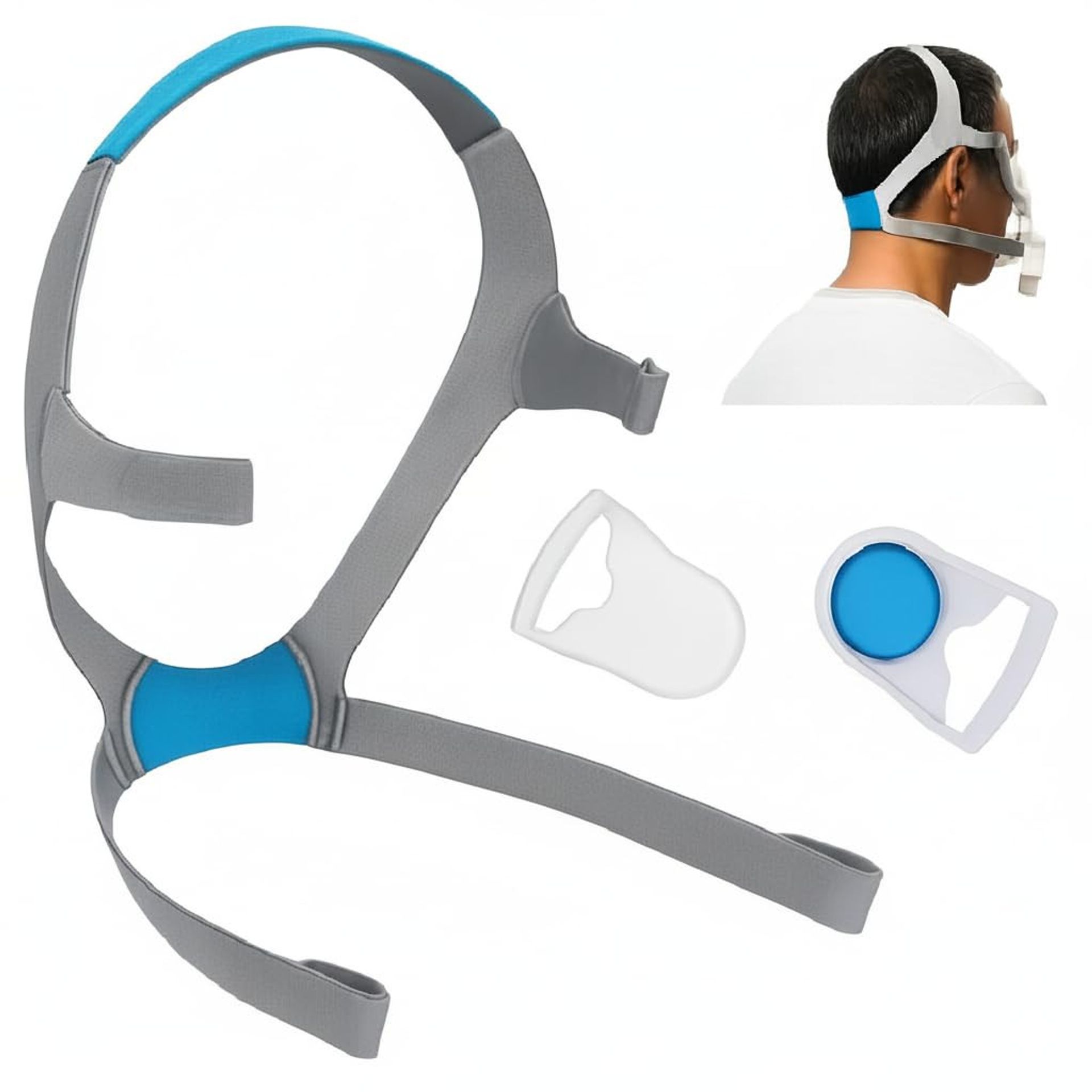 CPAP Headgear Strap Replacement Compatible with ResMed AirFit F20 Mask - Grey 1 Count