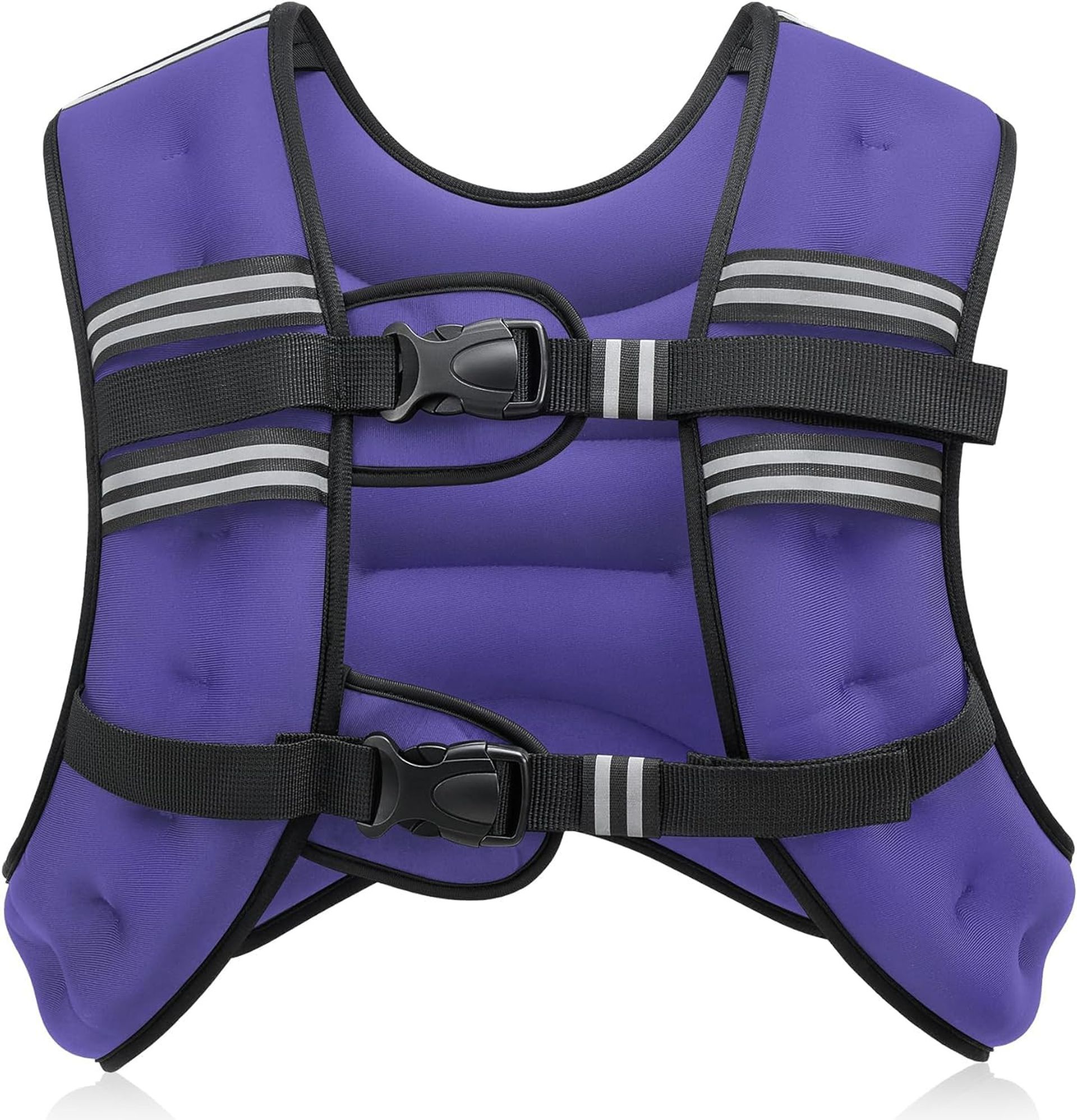 Weighted Training Vest with Reflective Stripes & Armband Pouch for Men and Women - Violet 9.1kg