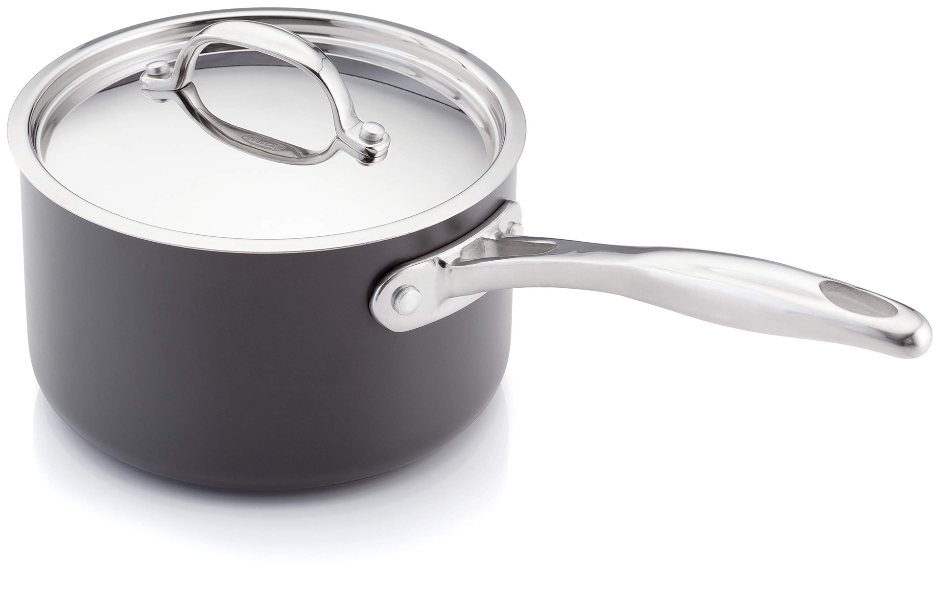 Stellar Stellar Element Hard Anodised Saucepan 16cm 1.9L Non-Stick Induction & Oven Safe - Black 1.9 Litre - Spring Refresh