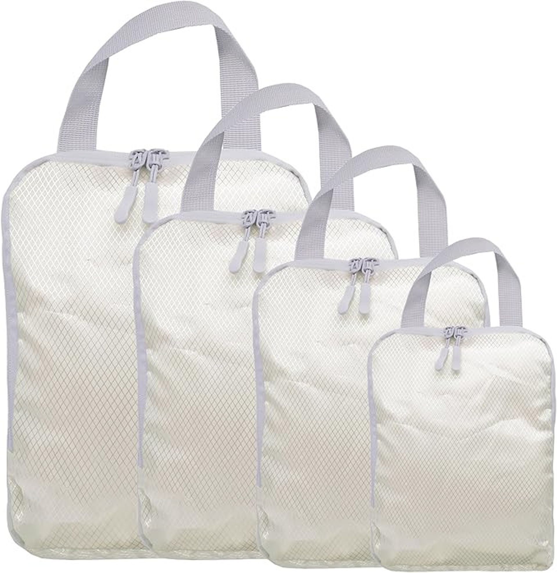 Compression Packing Cube Travel Organiser Bag Lightweight Nylon for Suitcase and Backpack - Beige S