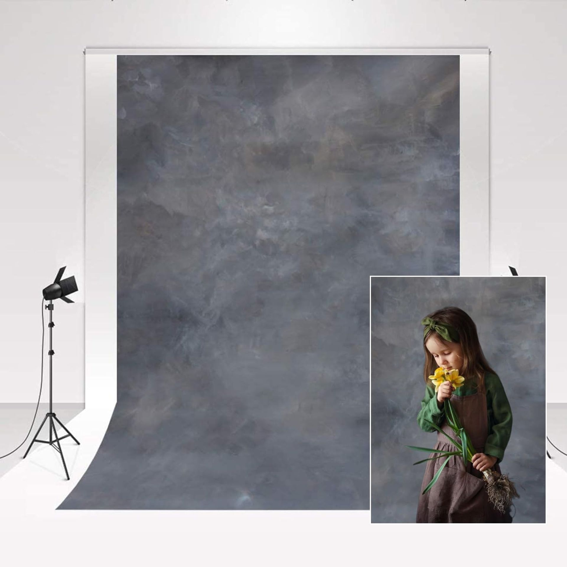 Photography Backdrop Abstract Grey and Purple Microfibre 2x3m Background - Grey Purple 2x3m