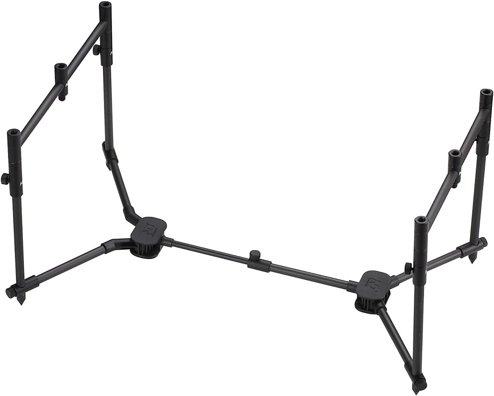 Carbon Compact Rod Pod Set 3-Rod Modular Fishing System with Carry Bag - Black S