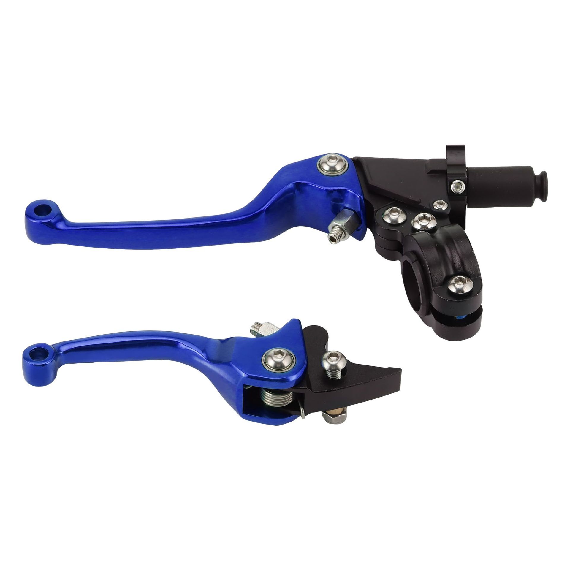 Motorcycle Universal Folding Brake and CNC Clutch Levers ASV Anti‑Fall Design 22mm - Blue