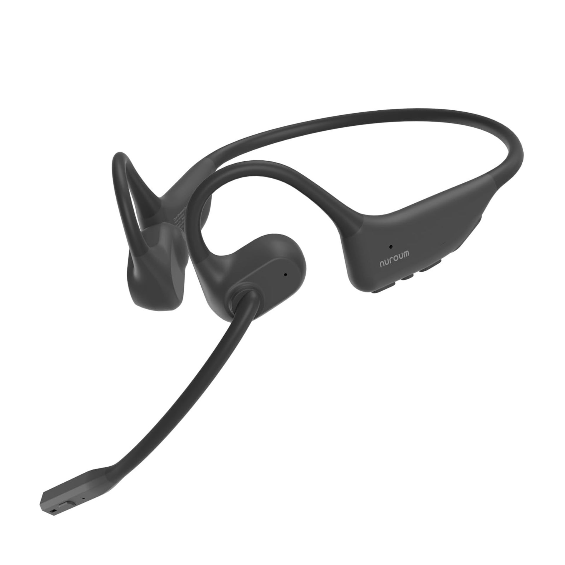Wireless Open-Ear Headphones Bluetooth 5.3 with Mic & Noise Cancelling DSP, Multipoint Connection, Mute Button for PC/Mac/Phone - Black One Size