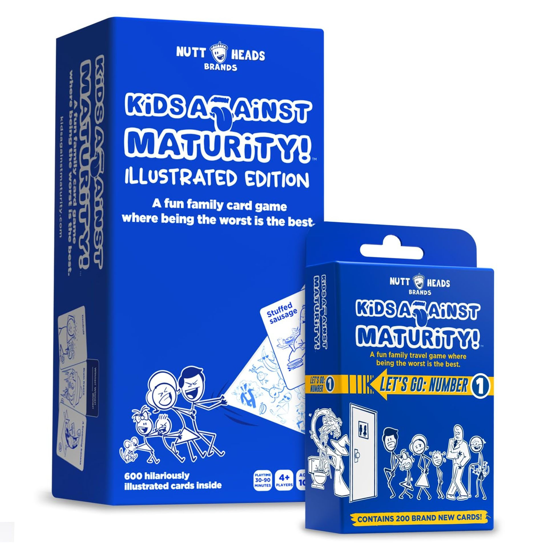 Family Card Game Hilarious Game Night Fun for Kids and Parents Core + Expansion - Blue White One Size