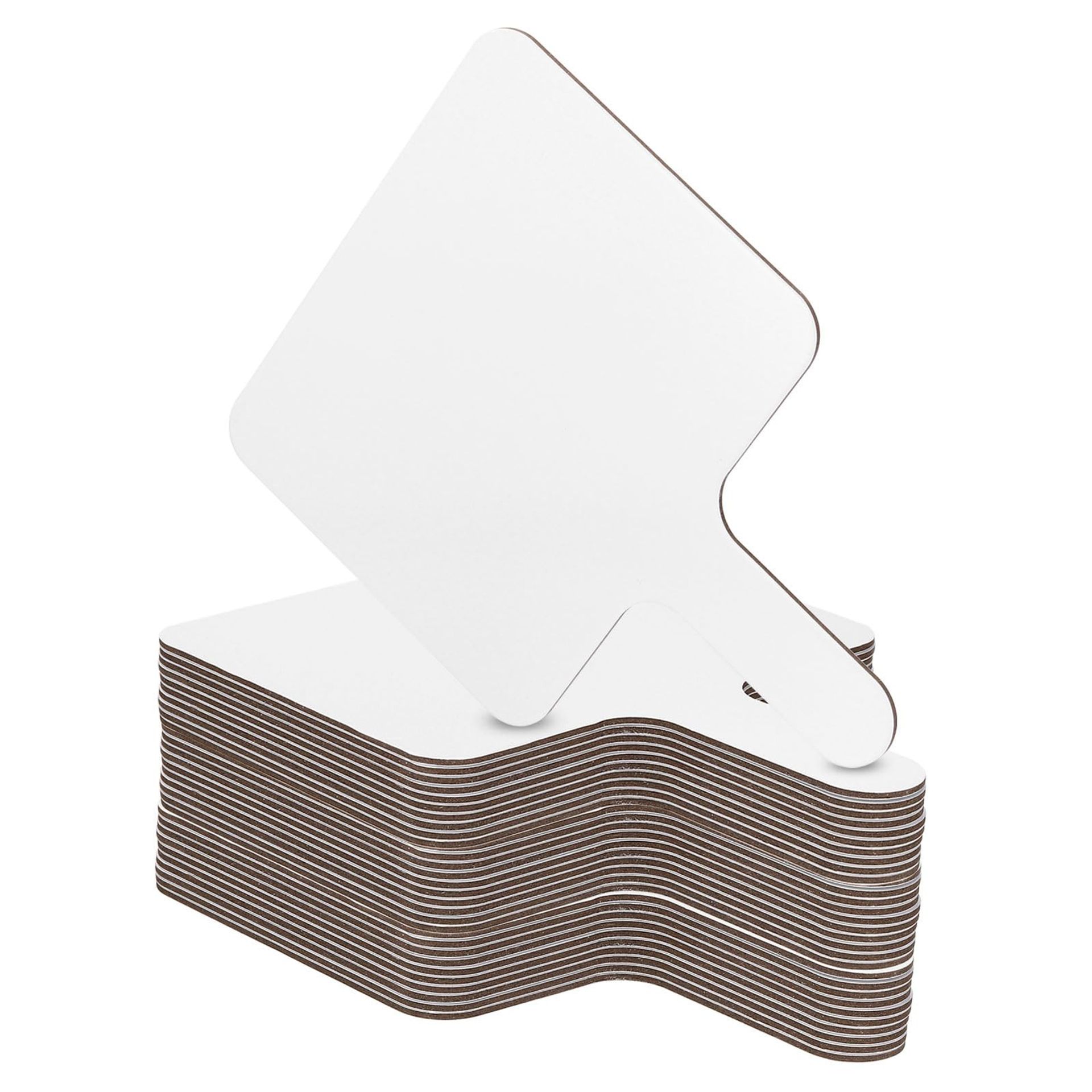 Dry Erase Paddles Double-Sided 10x8in Thickened Square Boards for Classroom Games and Office Use - White 1 Count (Pack of 100)