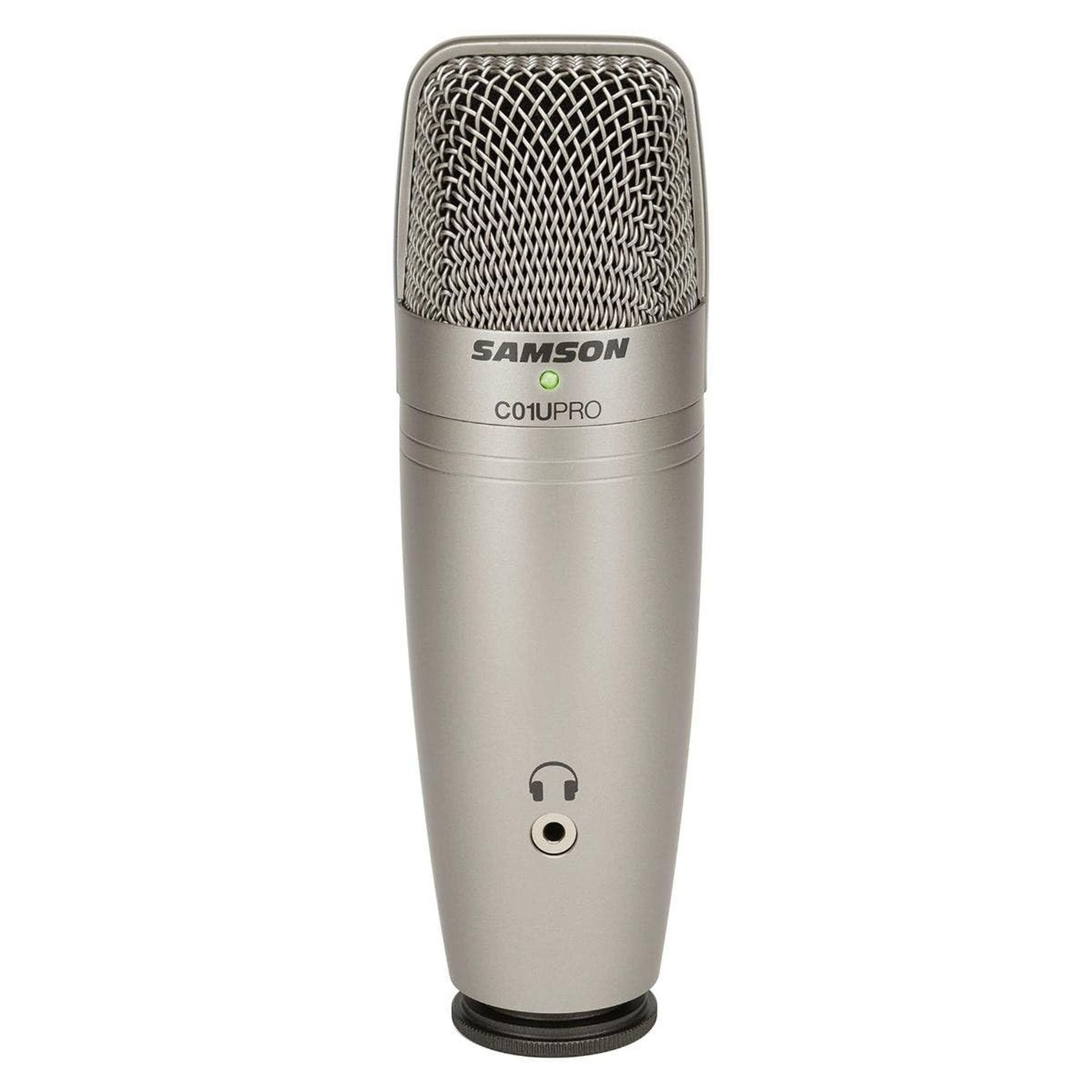 USB Condenser Microphone Set with Headphones & Broadcast Stand for Recording & Streaming - Silver SAC01UPROPK - Student Essentials