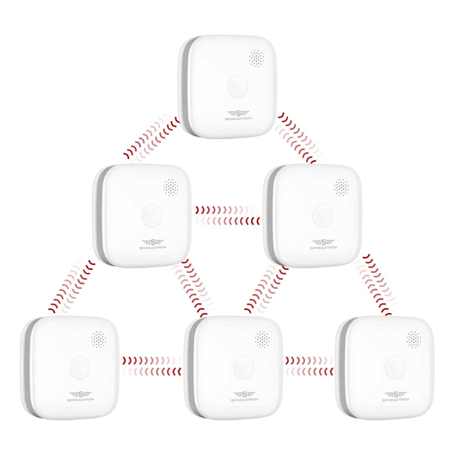 Wireless Interlinked Smoke Alarm EN14604 Certified Fire Detector with Replaceable Battery - White SP-SS-ZS12