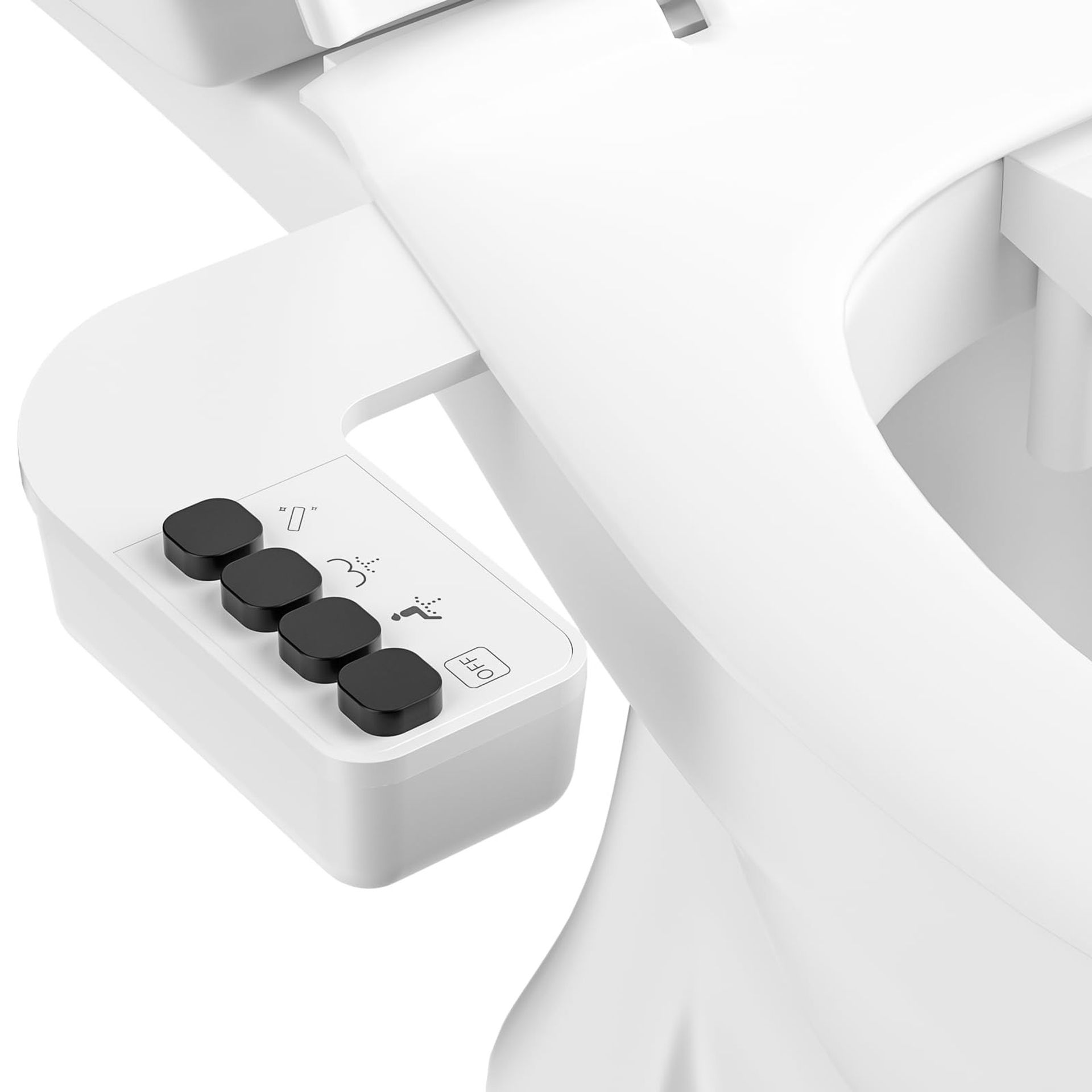 Non-Electric Bidet Toilet Attachment Self-Cleaning Dual Nozzle Easy Installation - White JSQB030-W