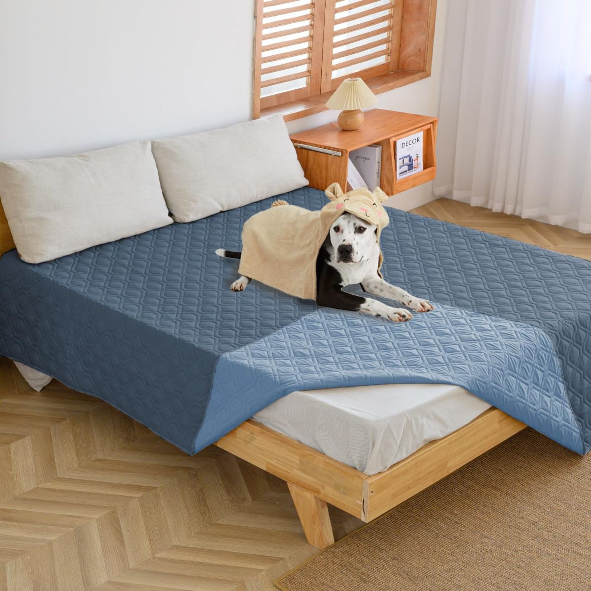 Waterproof Pet Blanket Soft Fleece Sofa and Bed Protector for Dogs and Cats, Machine Washable - Blue 102x127cm