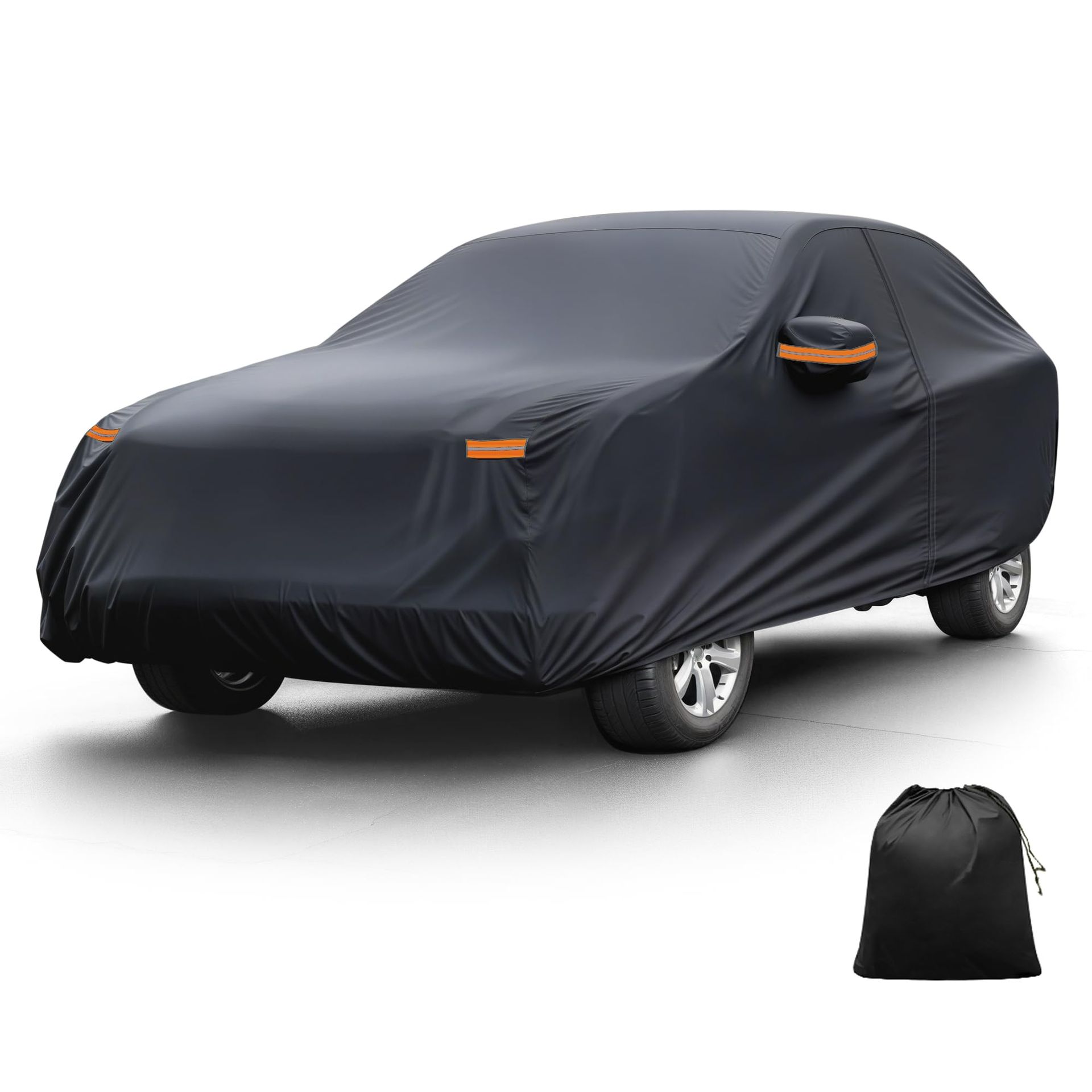 Car Cover for Hyundai Santa Cruz 2021-2023 Outdoor Waterproof Aluminium Film with Driver Door Zipper - Black for Hyundai Santa Cruz
