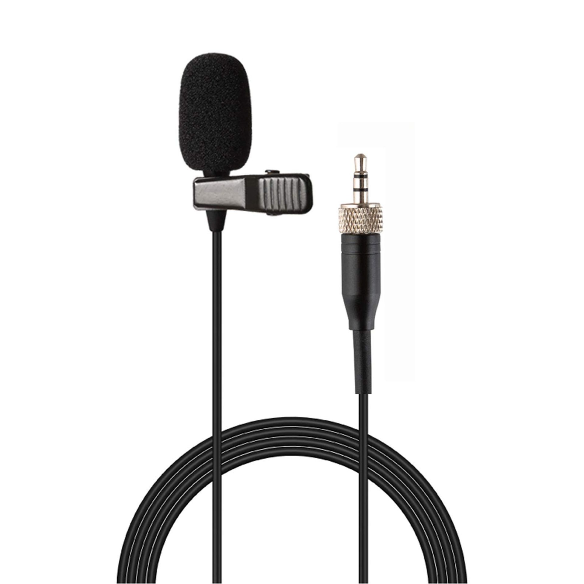Lavalier Lapel Microphone Unidirectional Condenser Mic Compatible with Sennheiser Wireless Transmitters - Black 3.5mm Screw Lock Plug