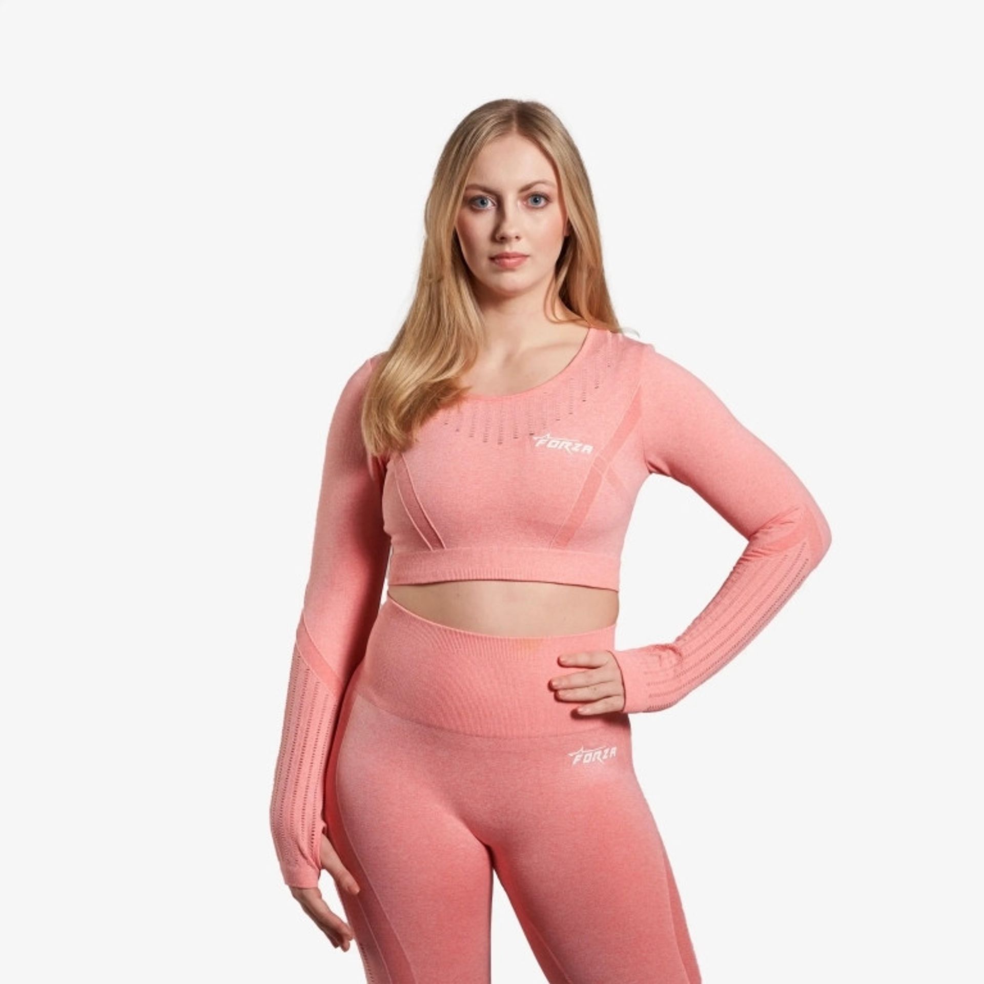 Forza Naadloze Crop Top - Peach Mango - Medium
