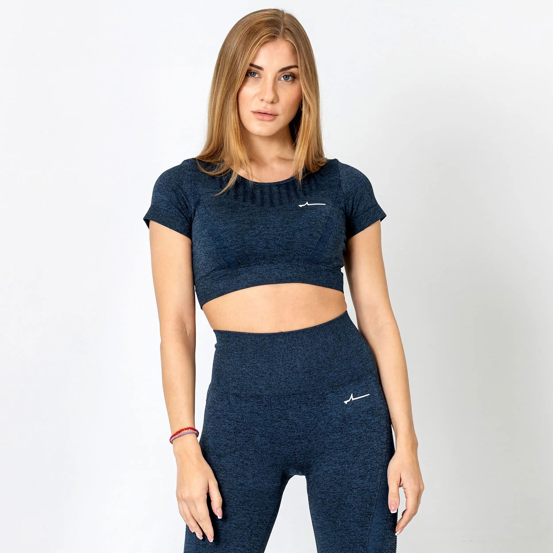Forza - Seamless Short-Sleeve Crop Top – Indigo Blue - Small