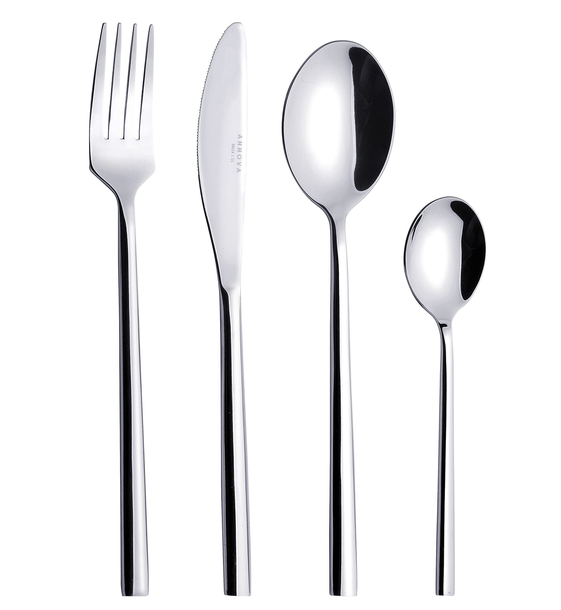 Stainless Steel Silverware Set Premium Forged Tableware Cutlery Utensils for Dining - Silver 24 Pieces - Spring Refresh