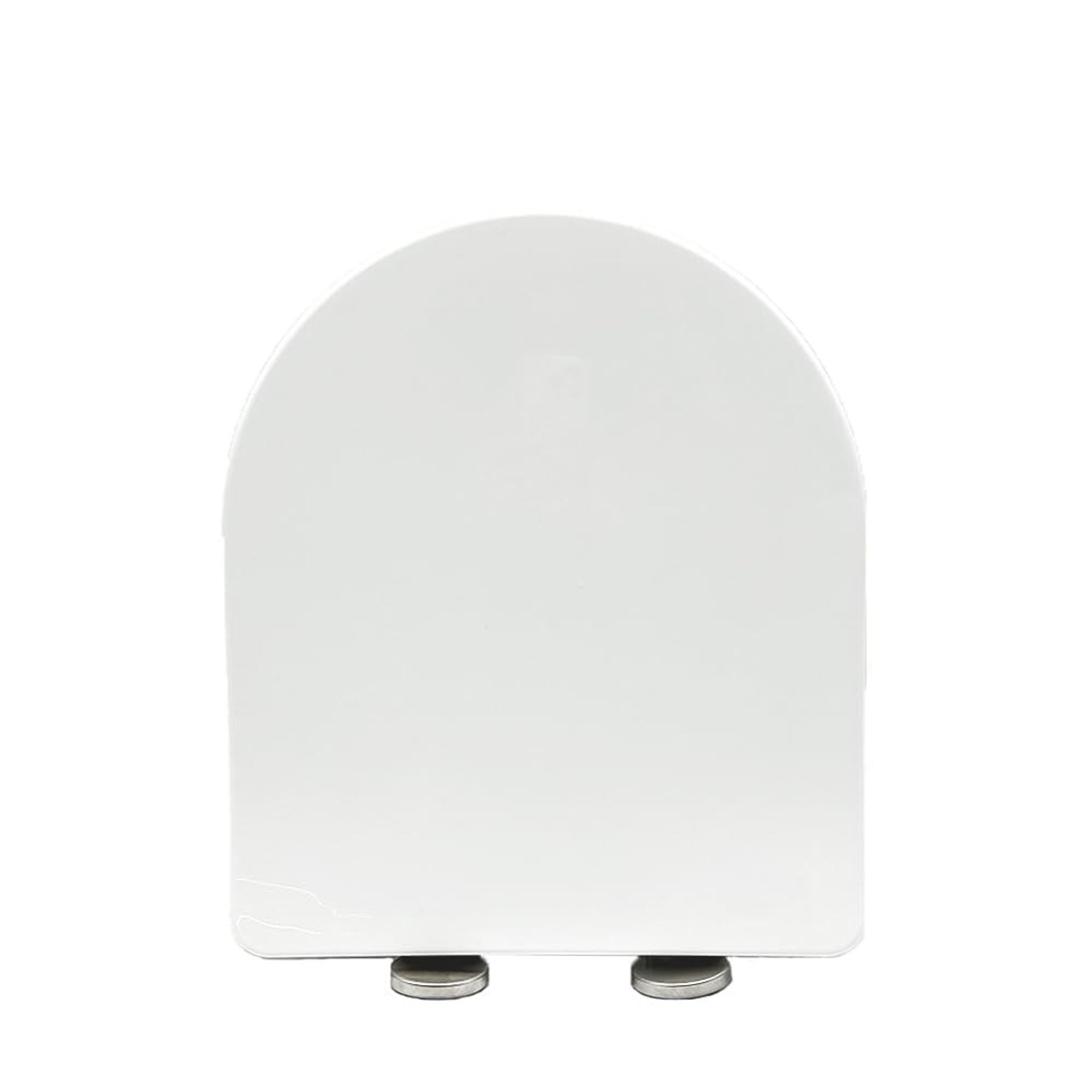 D Shaped Soft Close Toilet Seat with One Button Quick Release, Anti-Bacterial PP Material - White 41.8x36.1cm