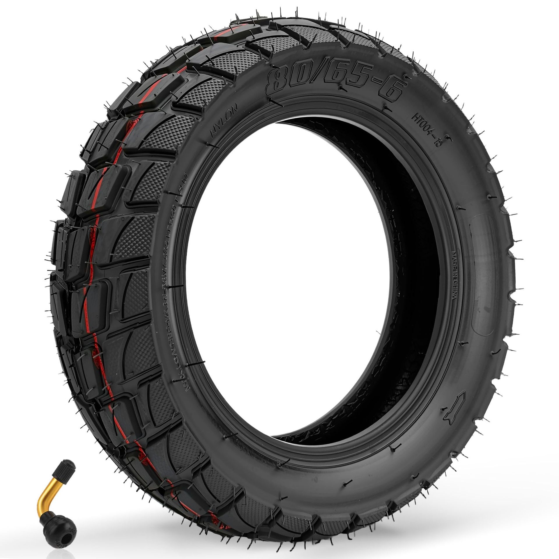 Off-Road Scooter Tyre 10x3 Vacuum Rubber Outer Replacement Anti-Explosion Thickened Design - Black 10x3