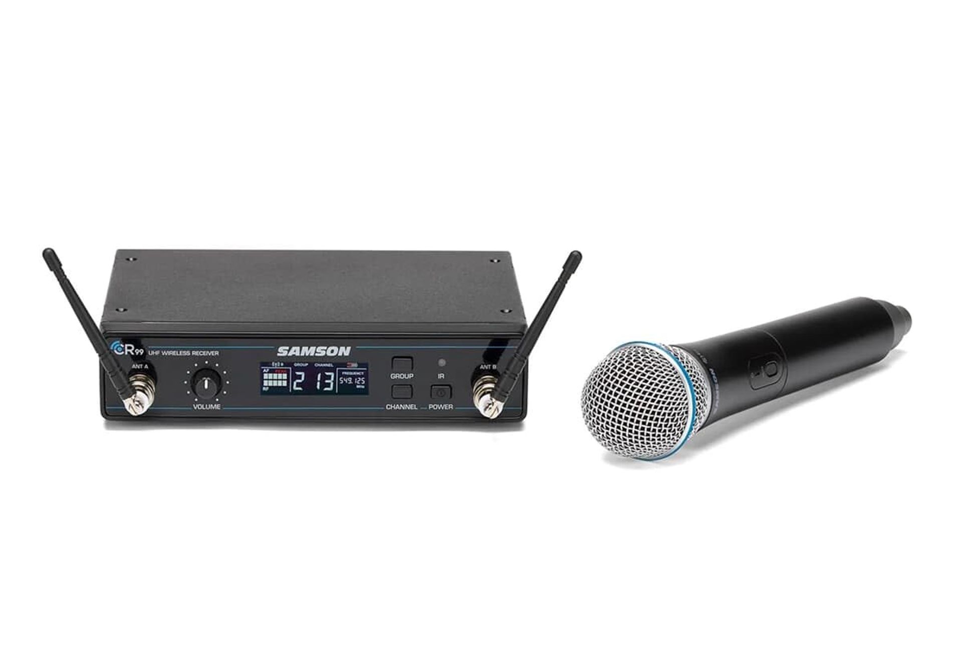 Samson Concert 99 Handheld Wireless Microphone System Q8 Capsule Professional Audio & Streaming - Black K Band